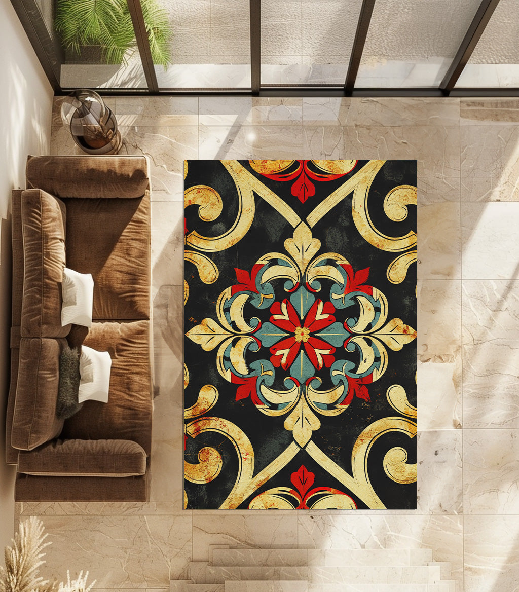Medieval Gothic Pattern Non-Slip Rug