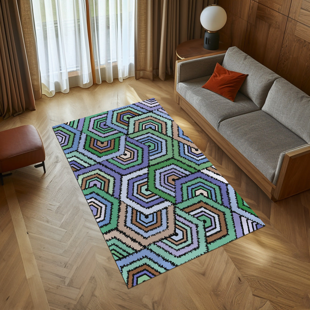 Geometric Designed Rug Non-Slip Rug