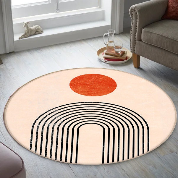 Just Rugging Rounded Rug Cool Sneakers RugNon-Slip Rug Washable Mat Child Stain Resistant Living Room Kitchen Carpet
