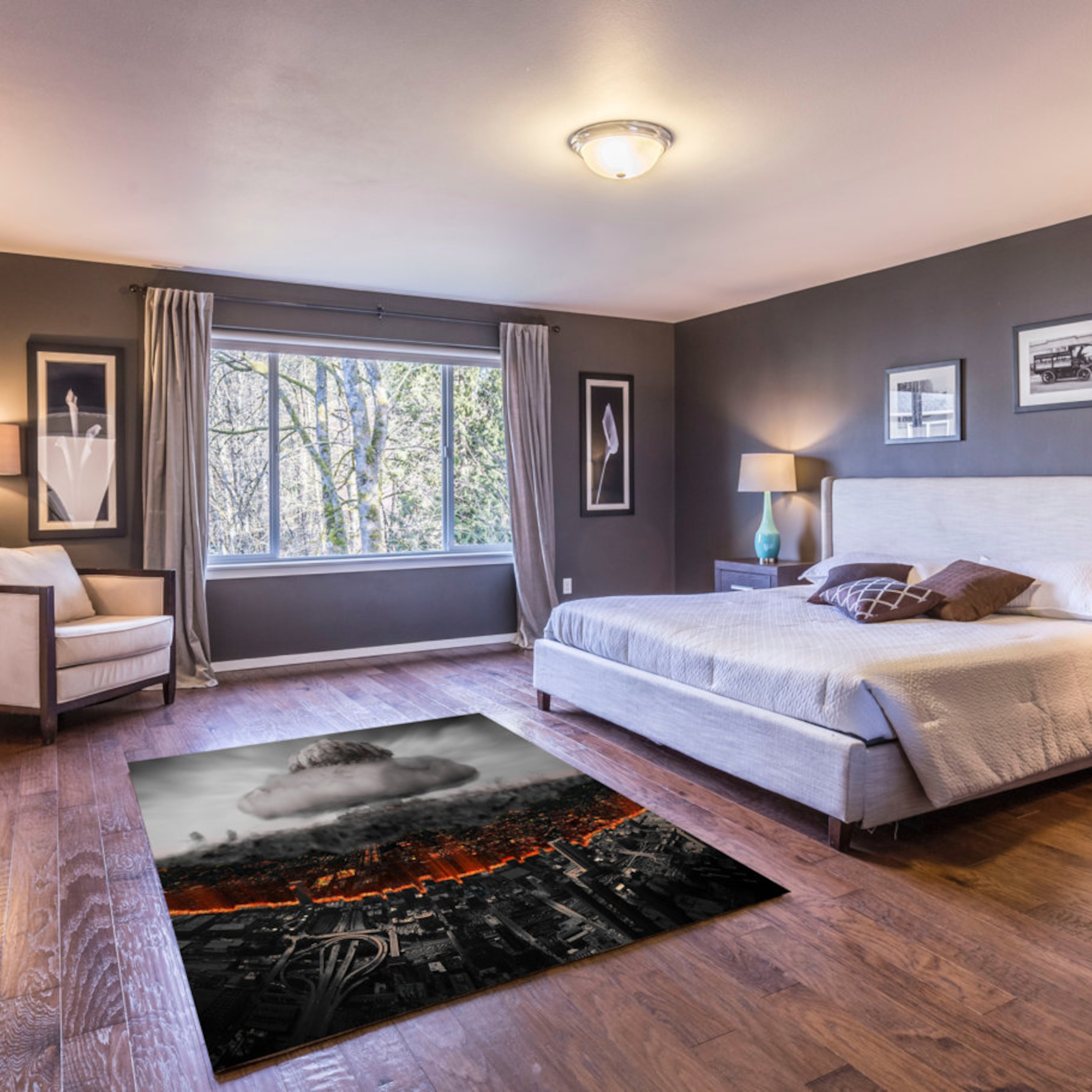 Historical Atomic Bomb Design Non-Slip Rug