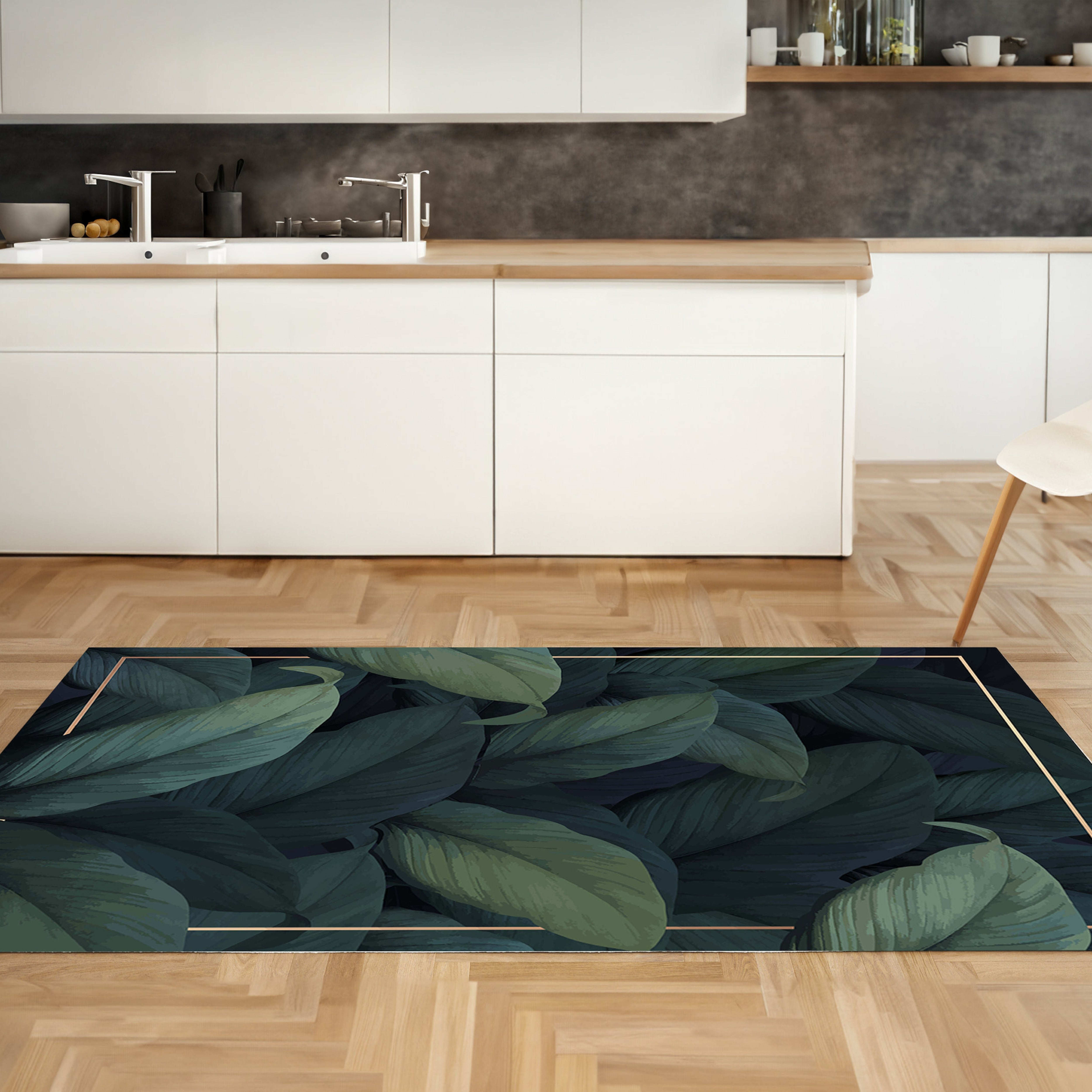 Leaf Design Non-Slip Rug