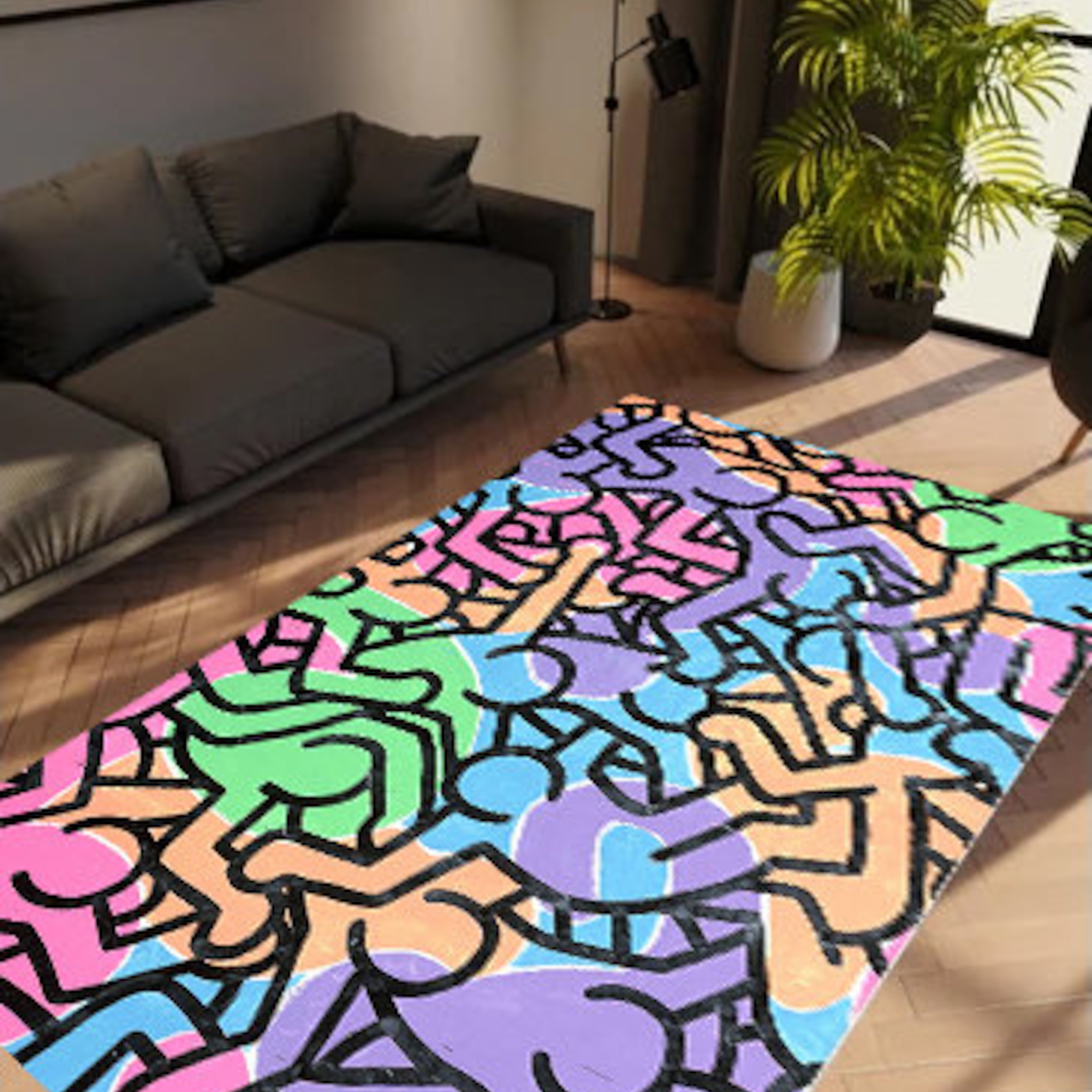 Just Rugging Non-Slip Rug Home Decoration Washable Mat Child Stain Resistant Living Room Kitchen Carpet