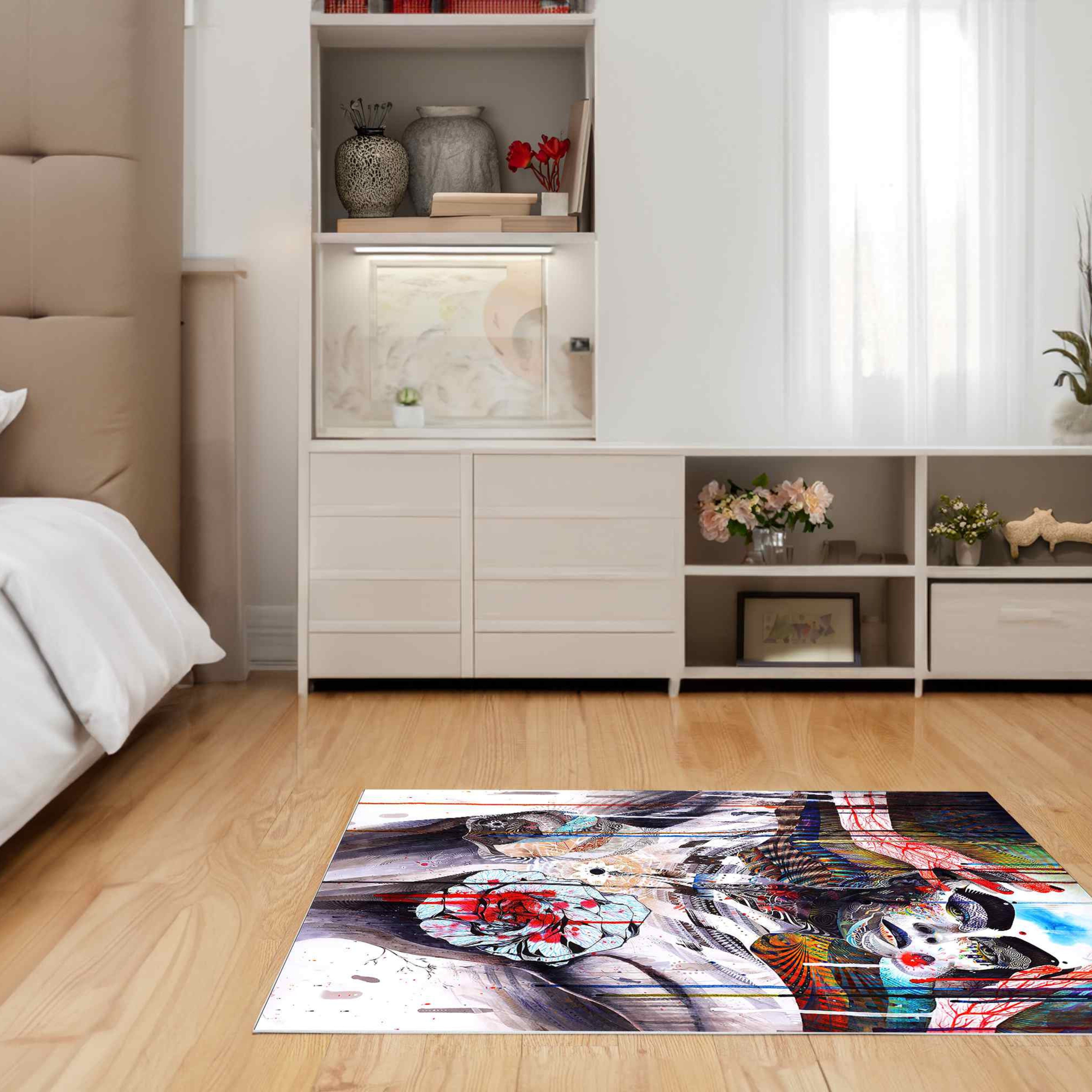 Graffiti Woman Design Non-Slip Rug