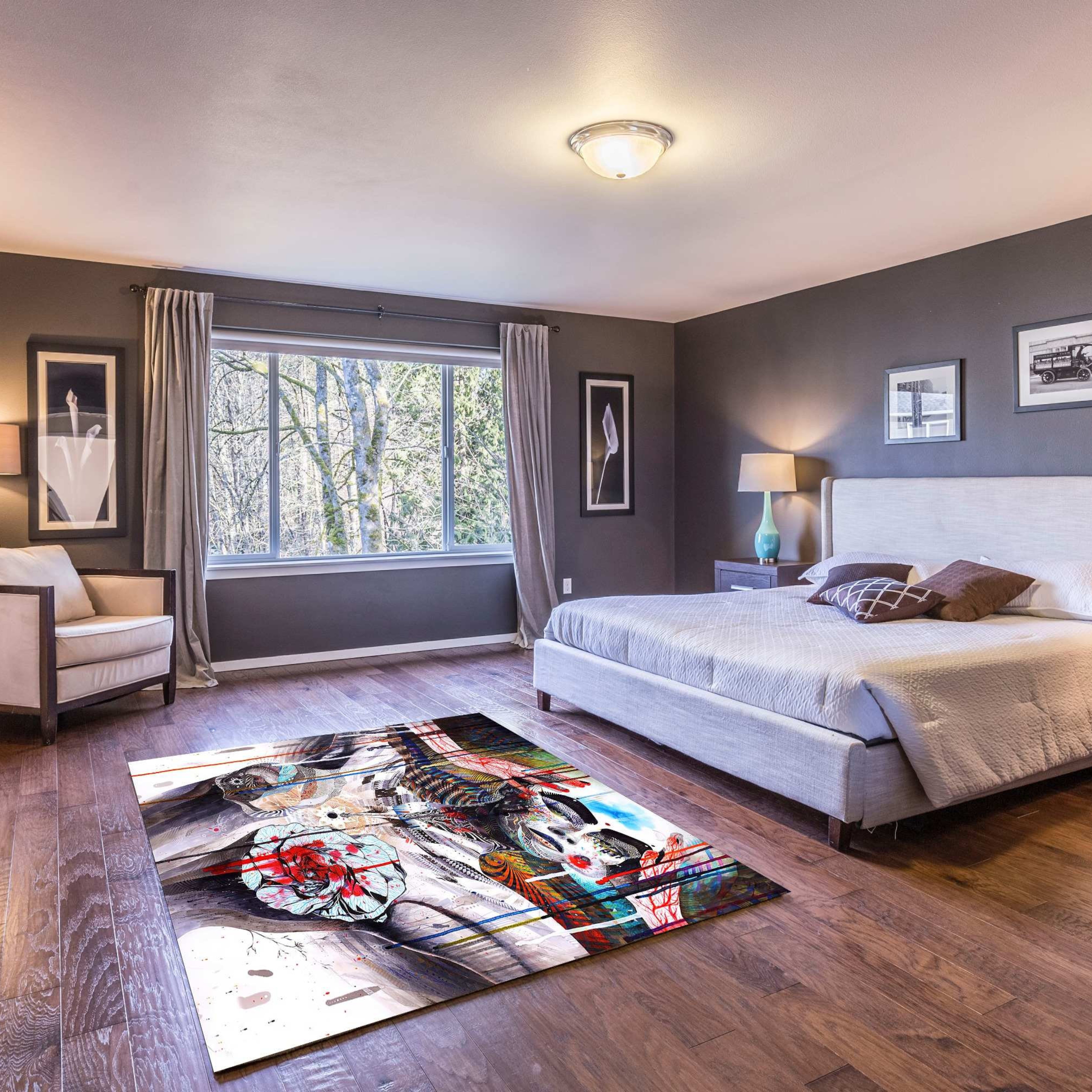 Graffiti Woman Design Non-Slip Rug
