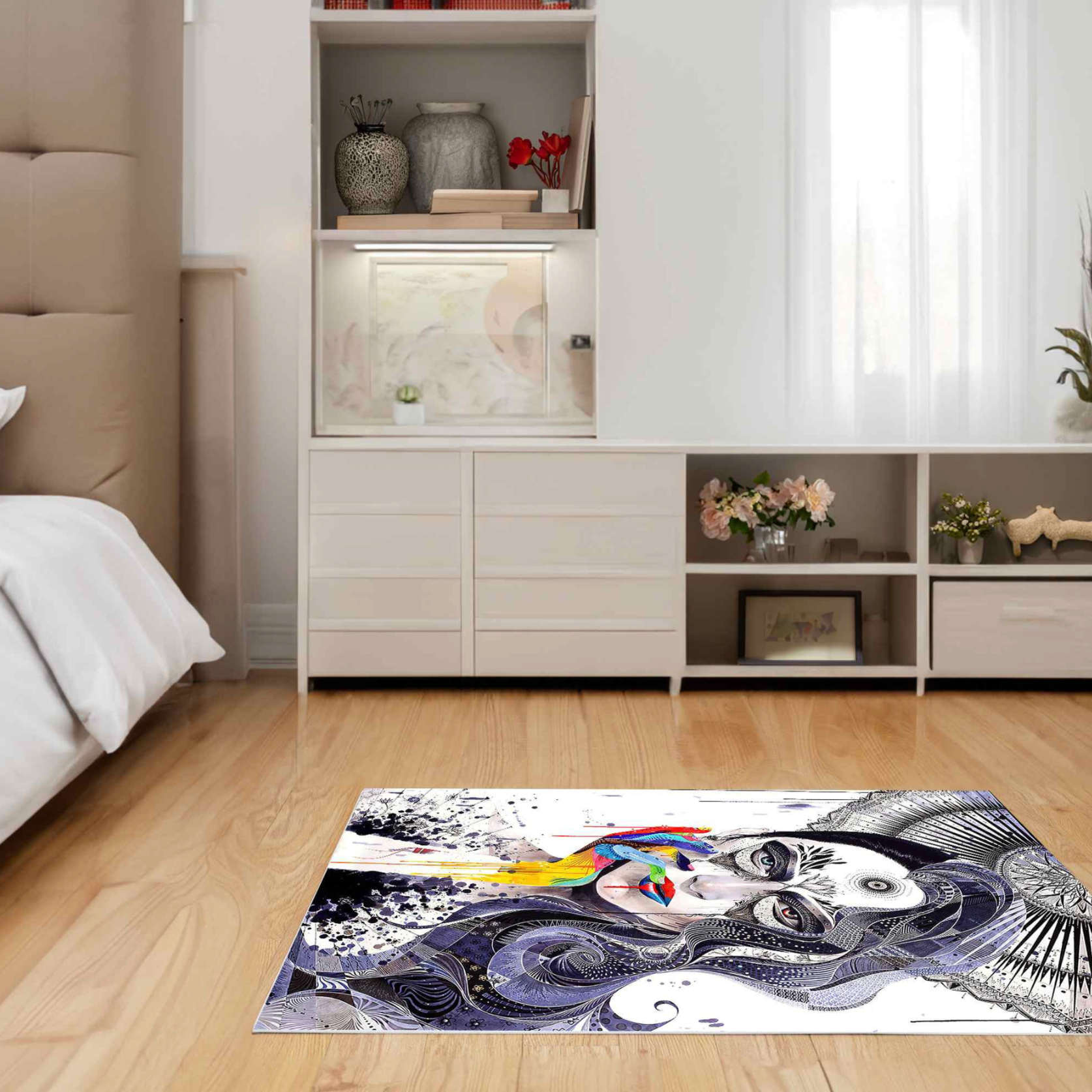 Pop Art Woman Patterned Non-Slip Area Rug