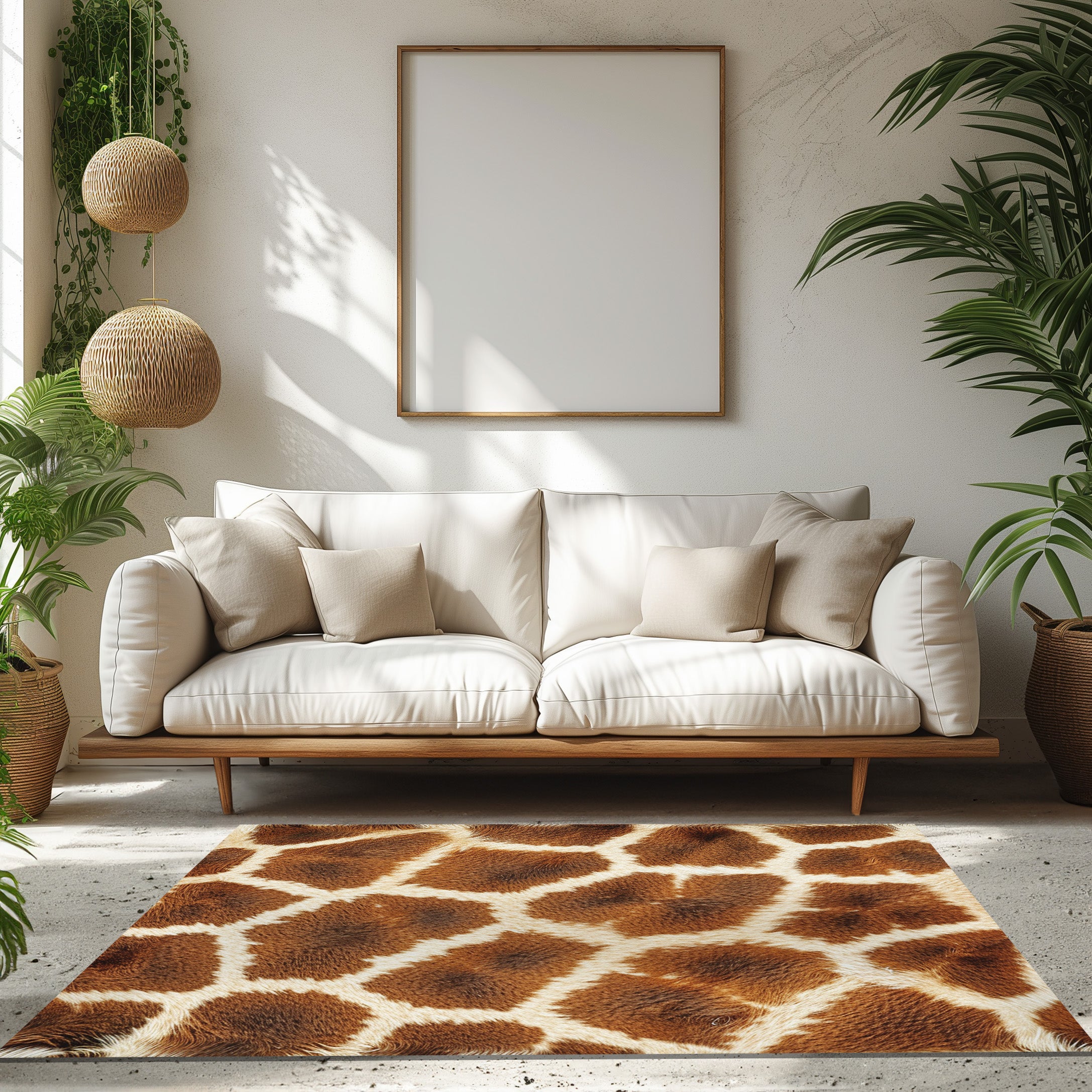 Giraffe Skin Pattern Non-Slip Rug