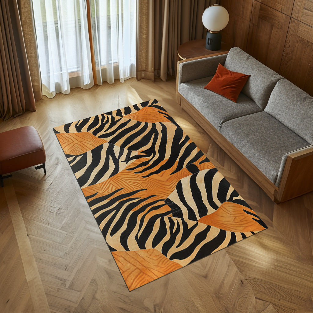 Zebra Designed Non-Slip Rug