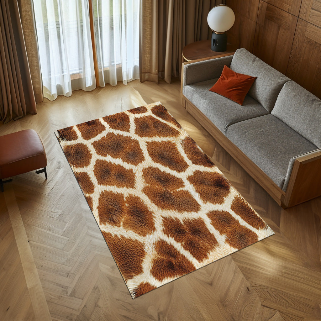 Giraffe Skin Pattern Non-Slip Rug