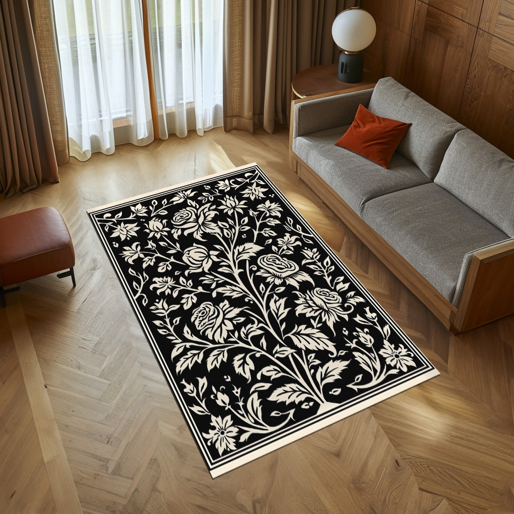 Medieval Woodcut Non-Slip Rug