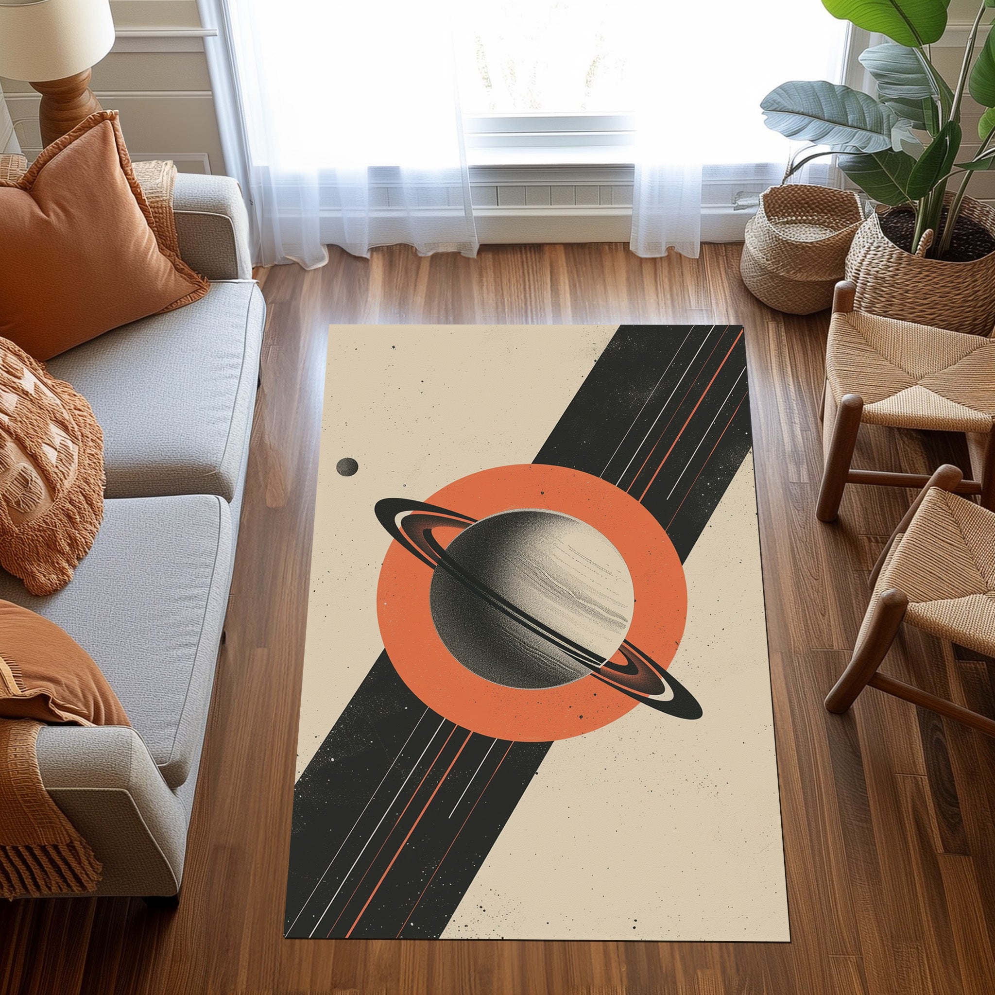 Minimal Saturn Non-Slip Rug