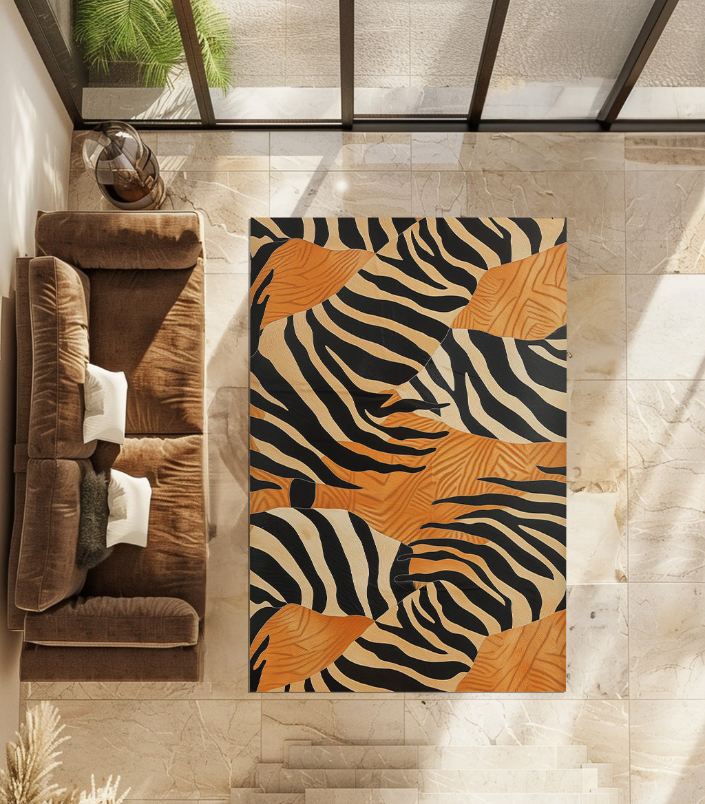 Zebra Designed Non-Slip Rug