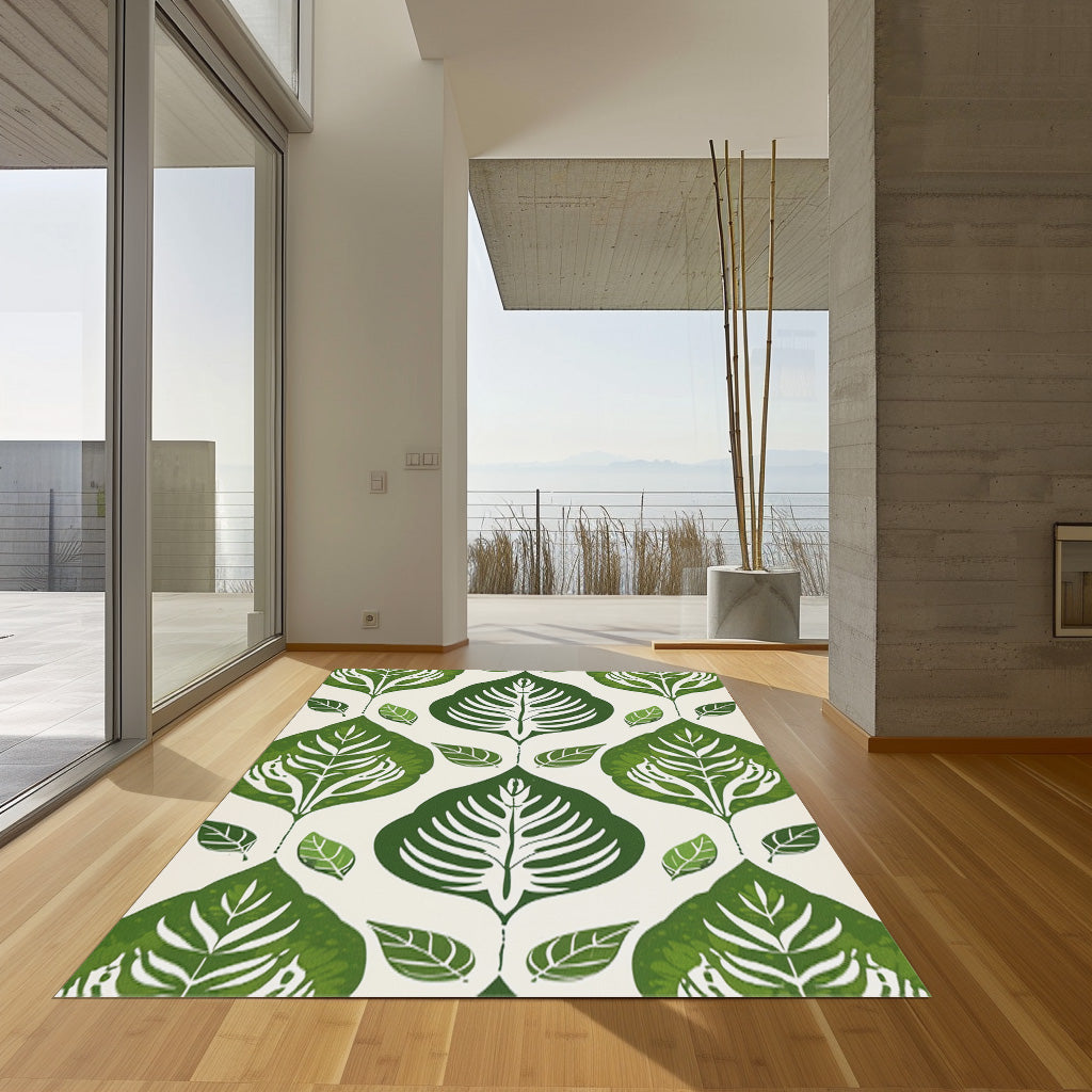 Leaf Designed Non-Slip Rug