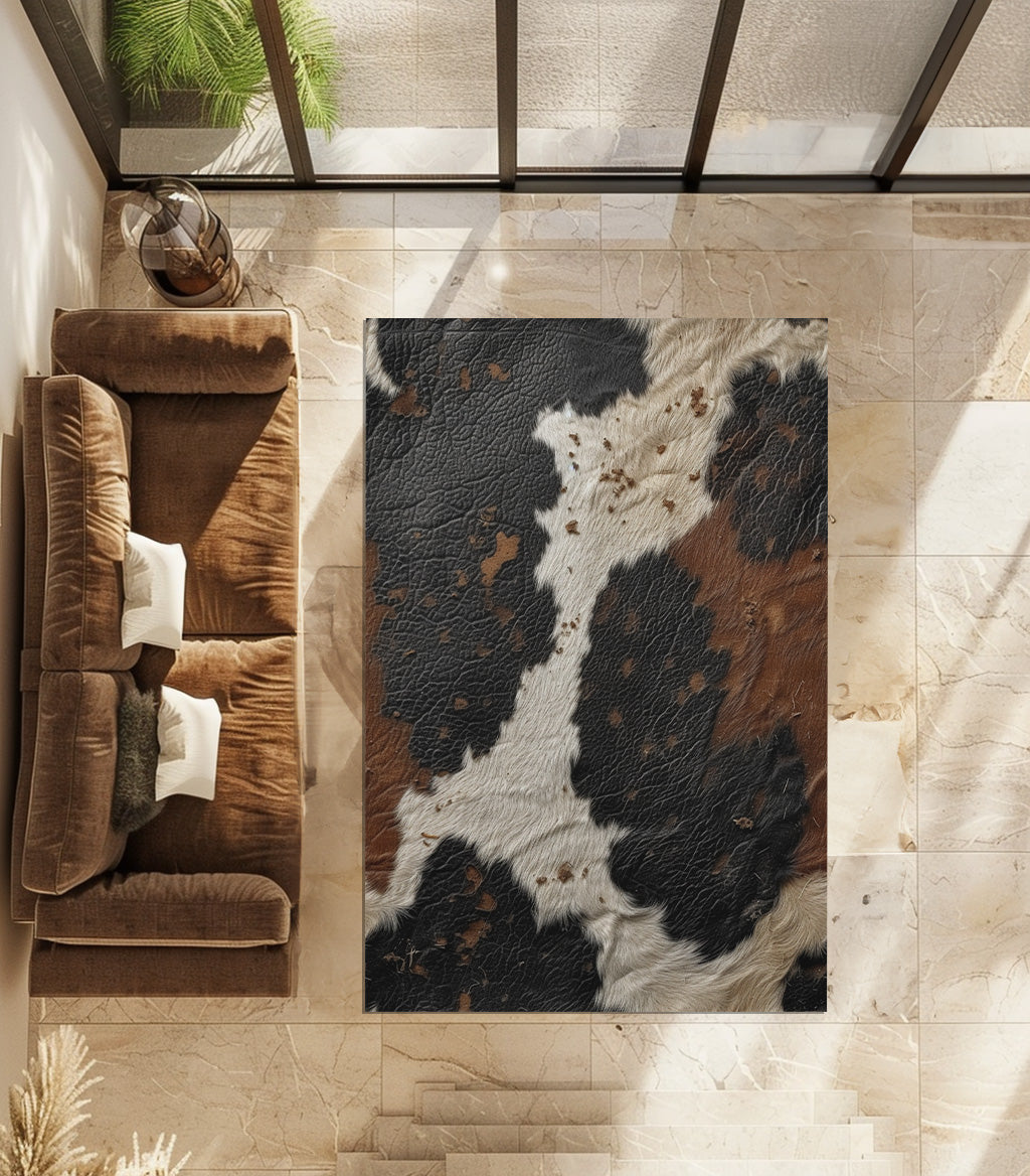 Cowhide Pattern Non-Slip Rug