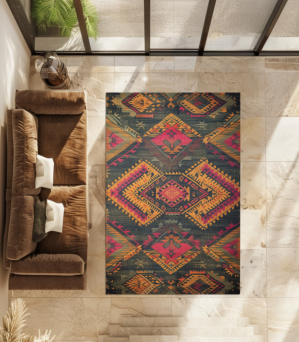 Vintage Ethnic Pattern Non-Slip Rug