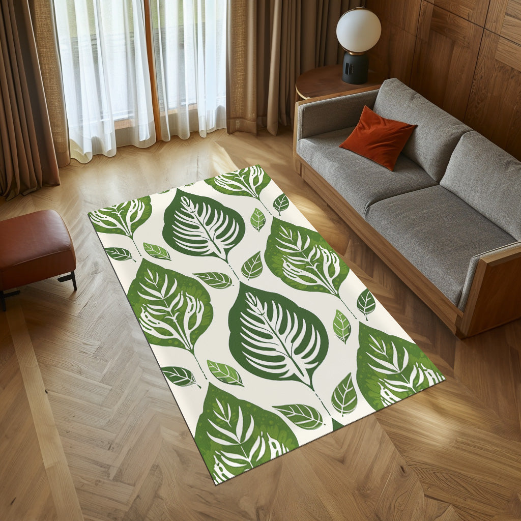 Leaf Designed Non-Slip Rug