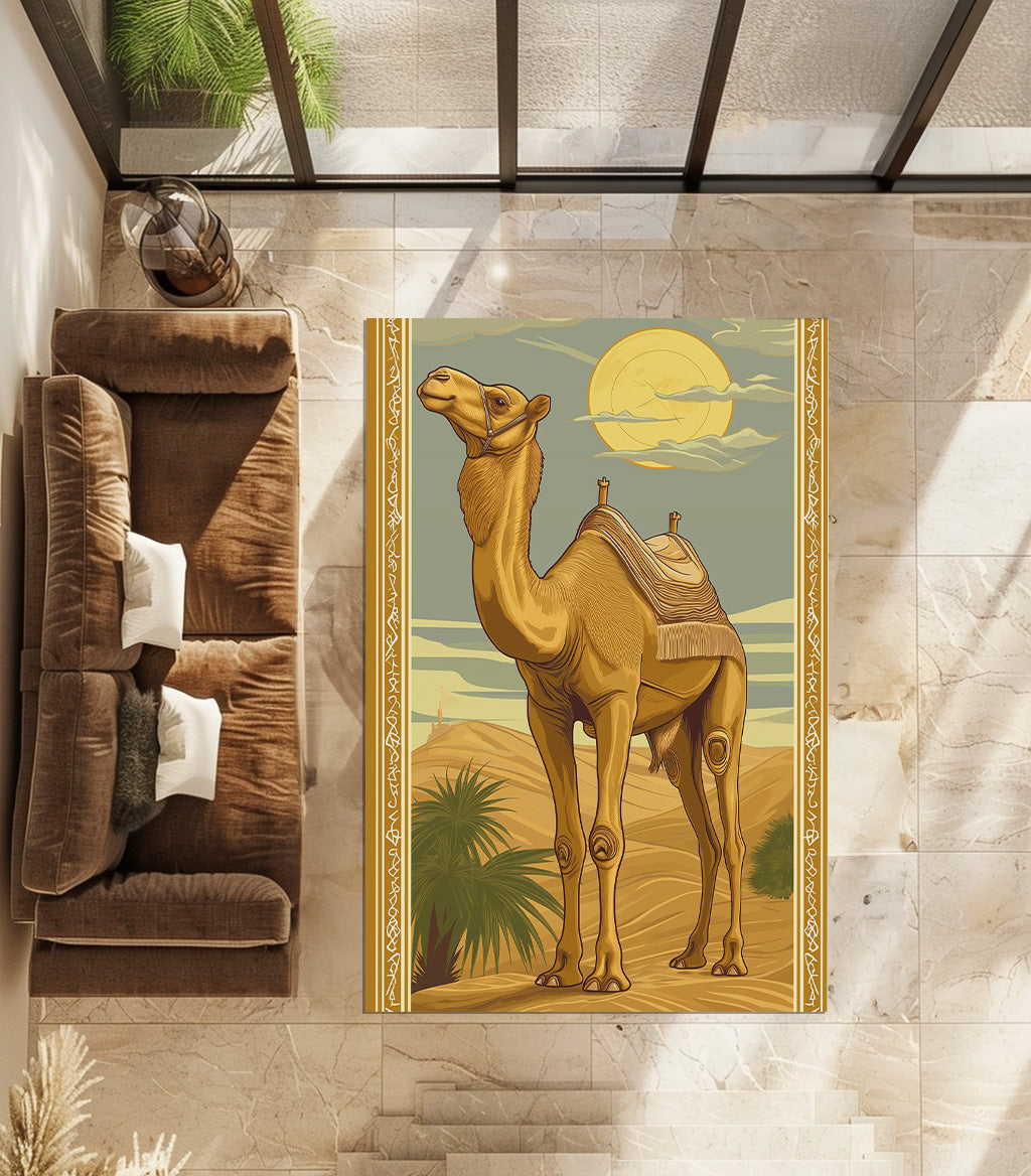 Camel In Desert Non-Slip Rug