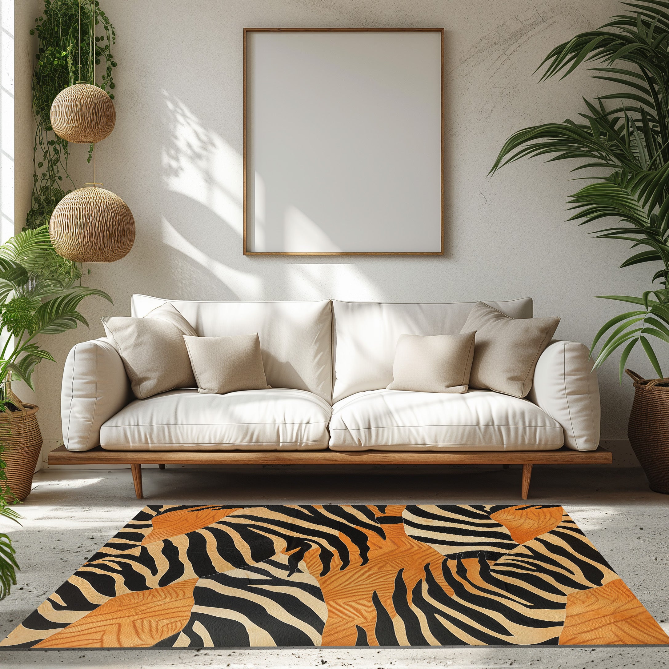 Zebra Designed Non-Slip Rug