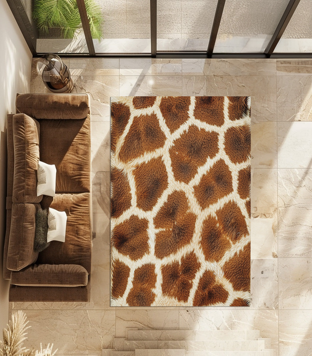 Giraffe Skin Pattern Non-Slip Rug