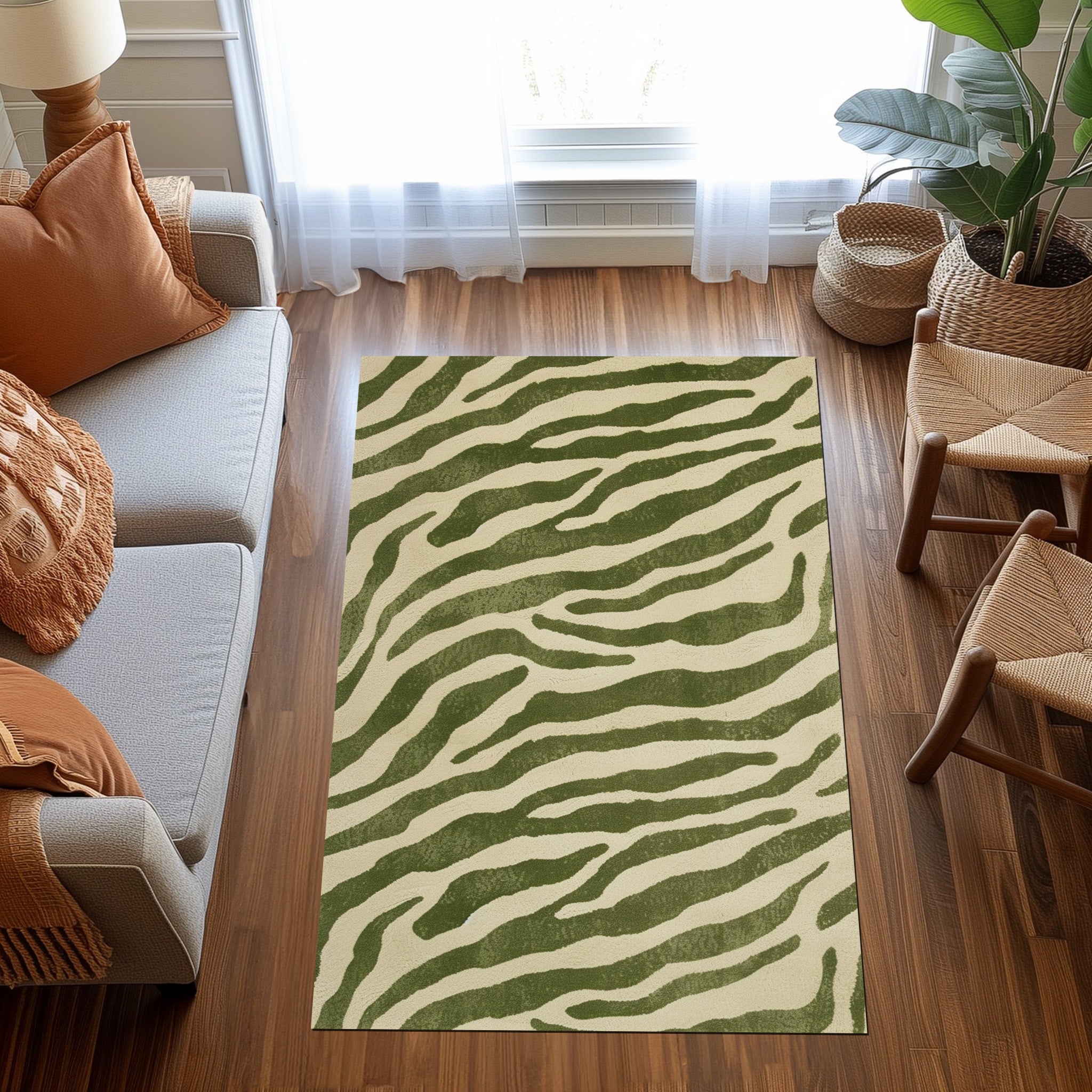 Zebra Design Non-Slip Rug