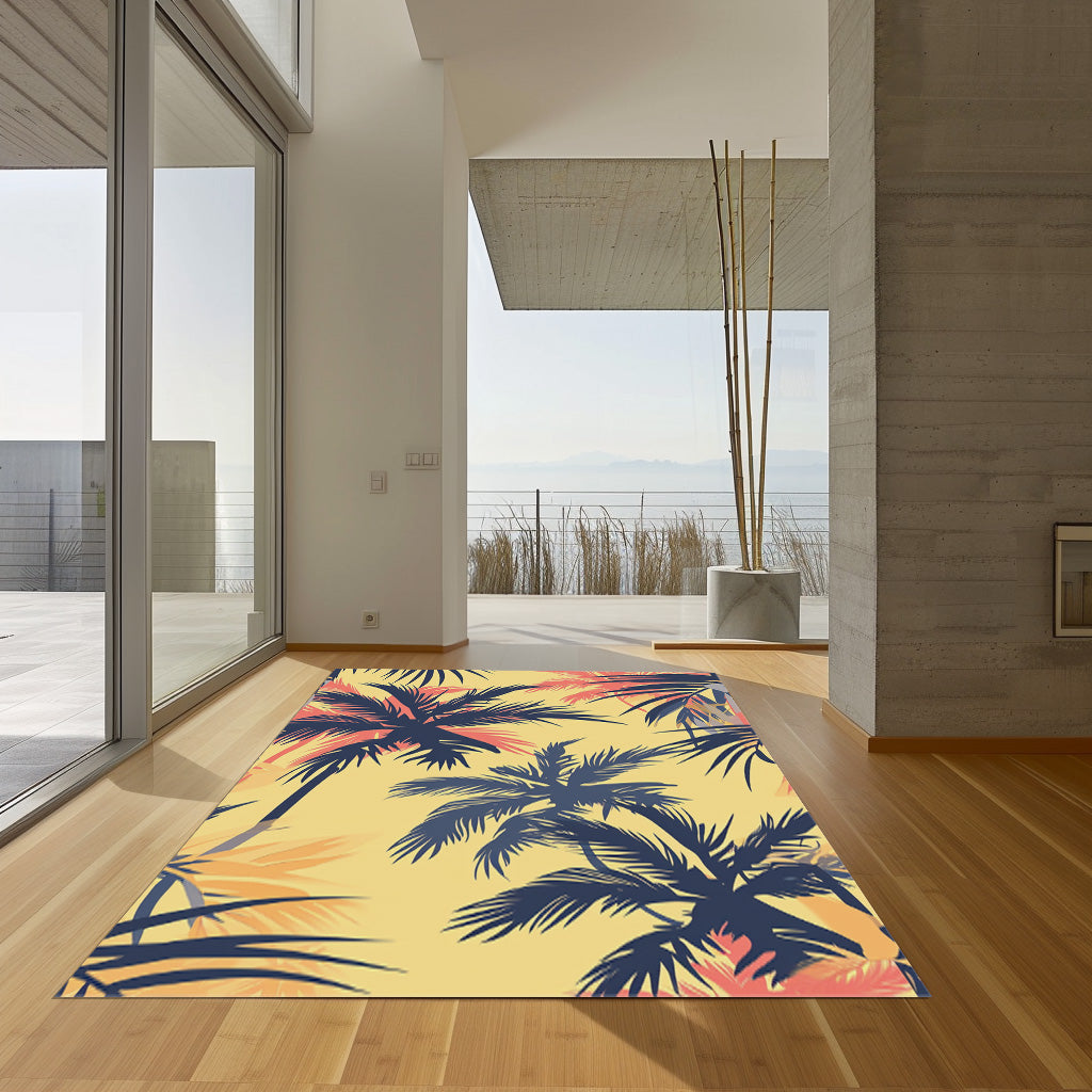 Pattern Oasis Yellow Non-Slip Rug