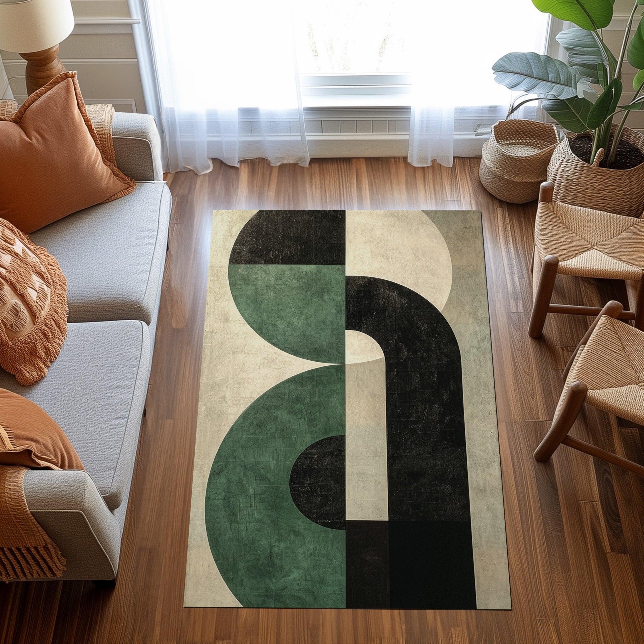 Simple Shapes Non-Slip Rug