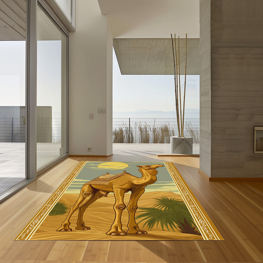 Camel In Desert Non-Slip Rug