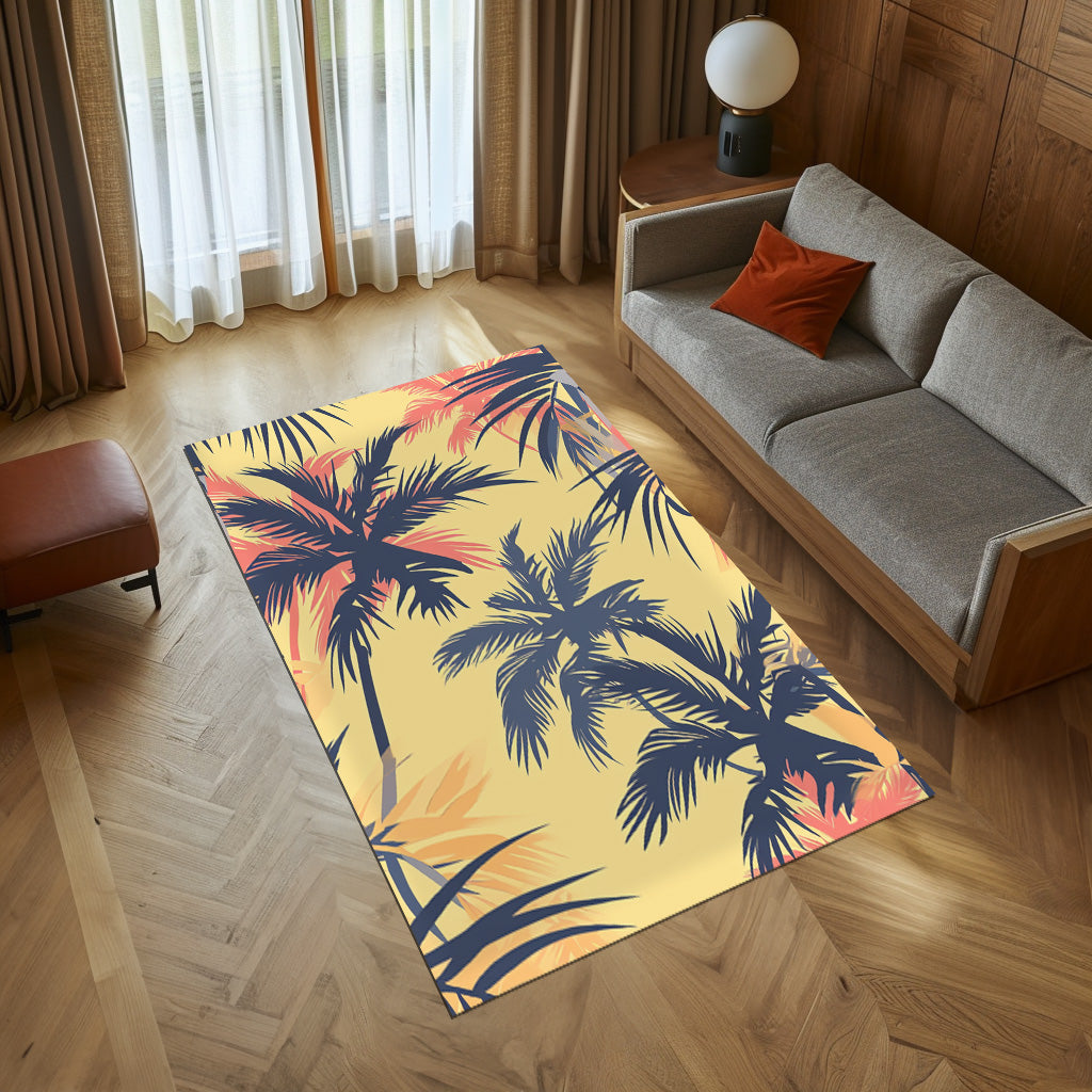 Pattern Oasis Yellow Non-Slip Rug