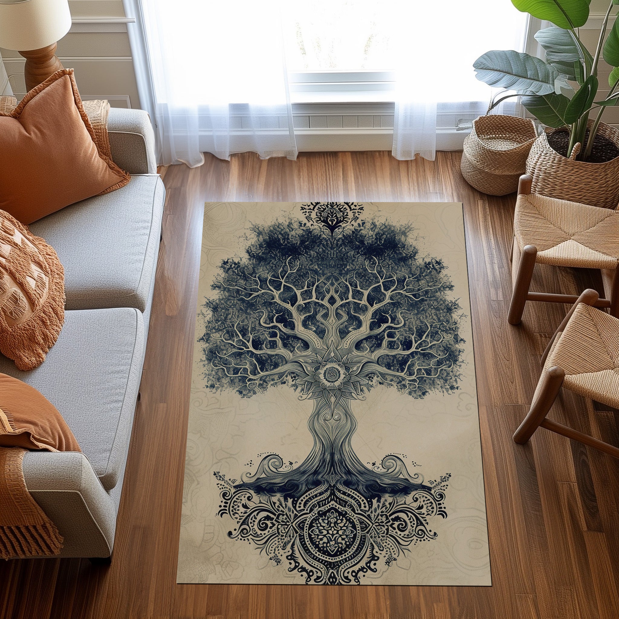 Old Olive Tree Non-Slip Rug