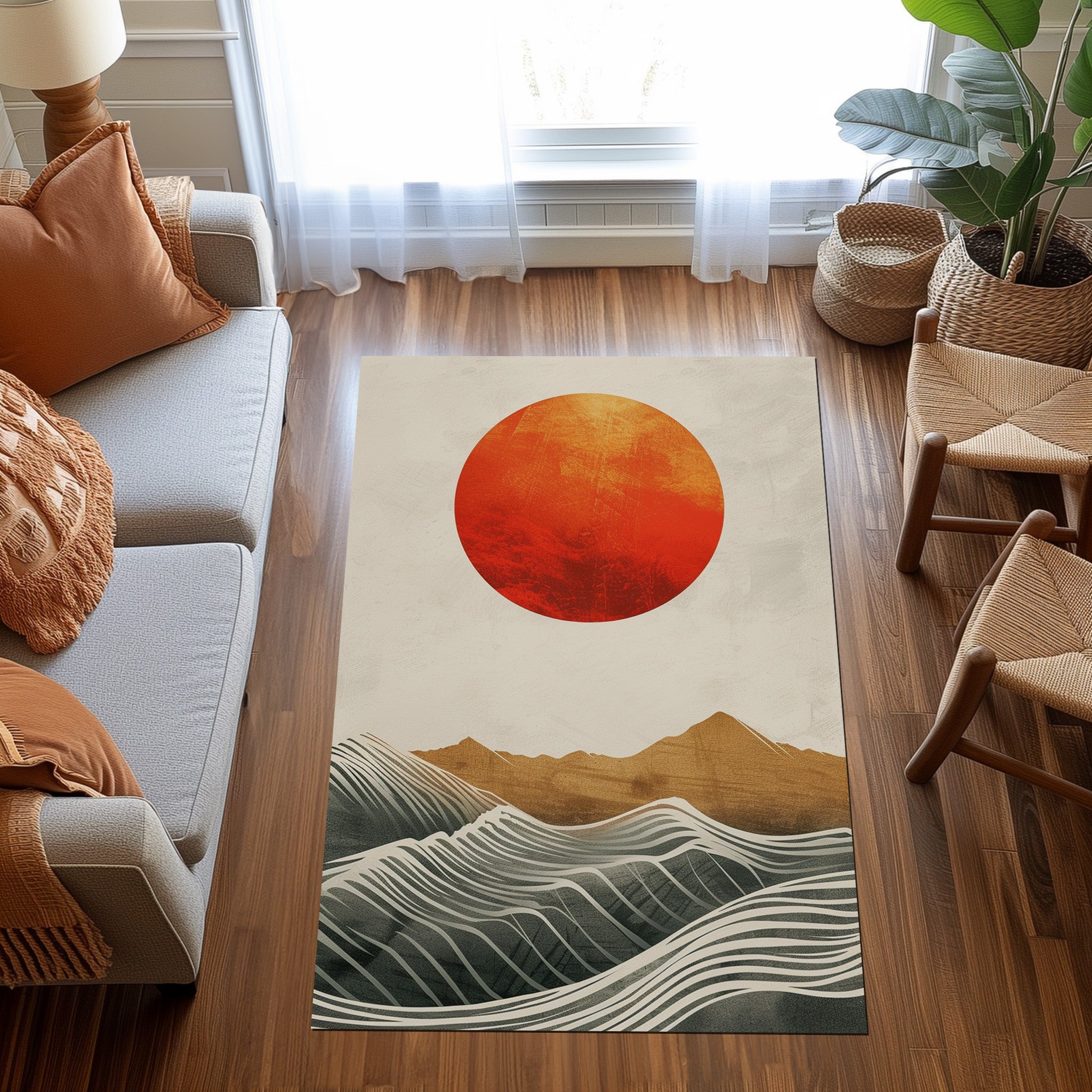 Lunar Eclipse In The Desert Non-Slip Rug