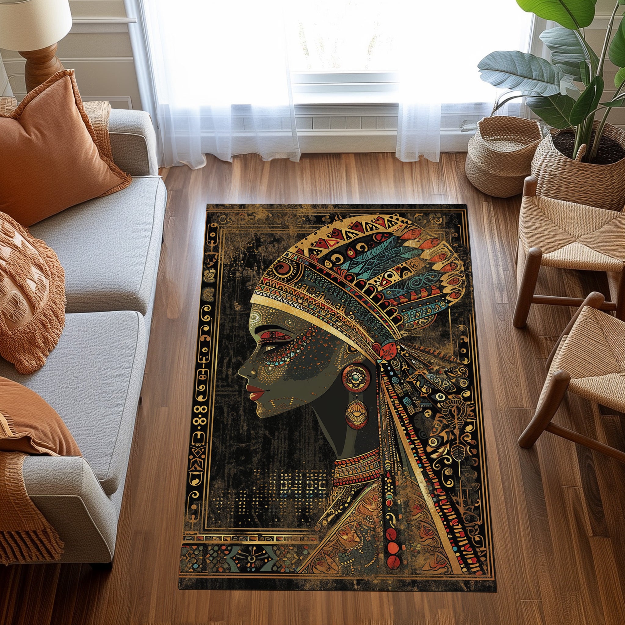 Princess Of Nubia By Petros Afshar And Gustav Klimt Non-Slip Rug