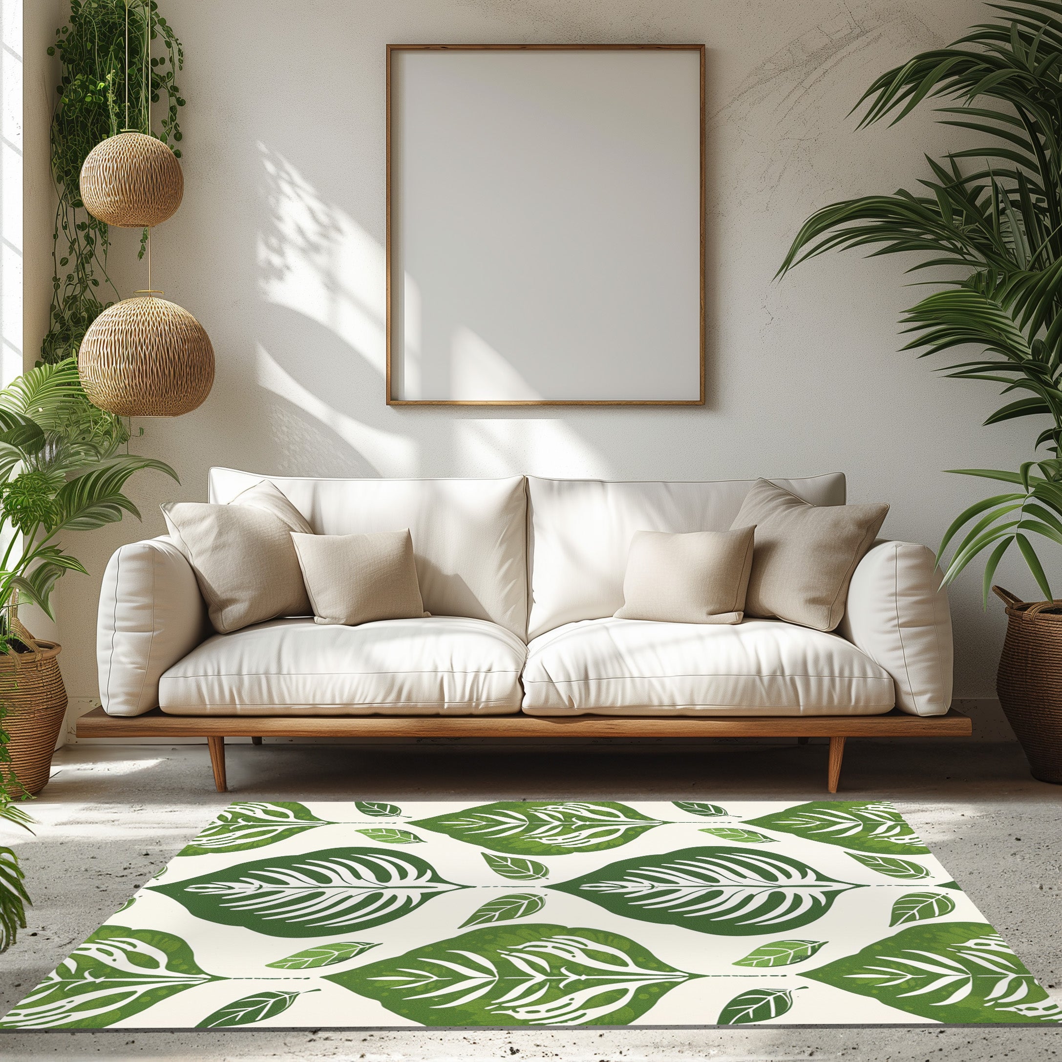 Leaf Designed Non-Slip Rug