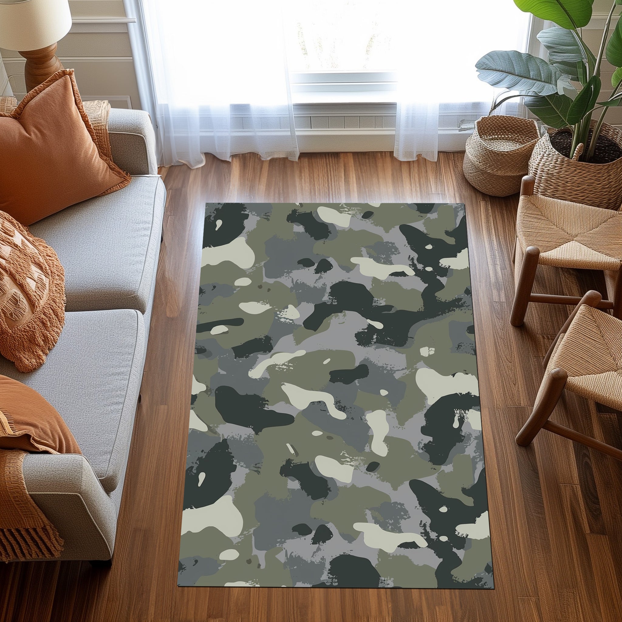 Military Camouflage Non-Slip Rug