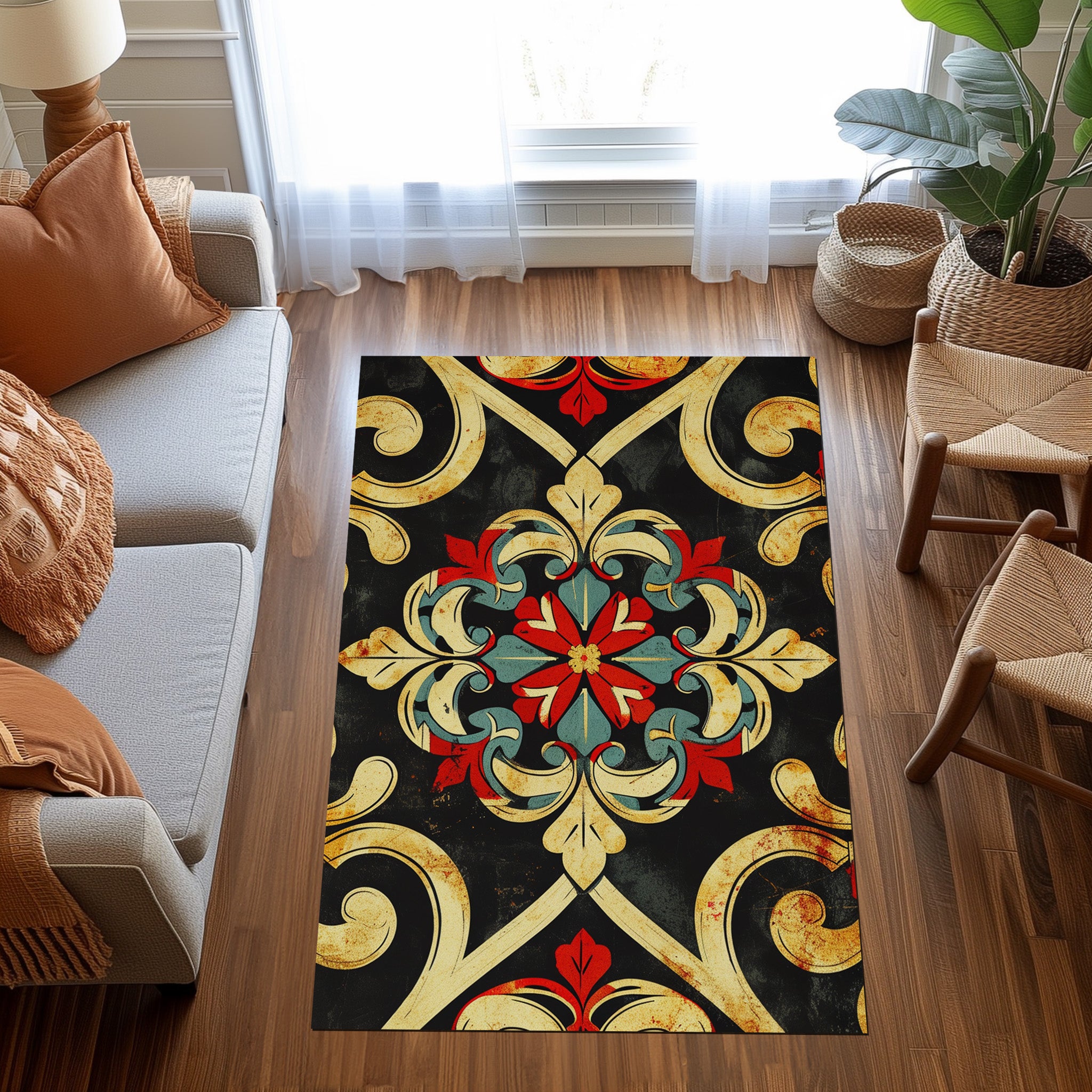 Medieval Gothic Pattern Non-Slip Rug