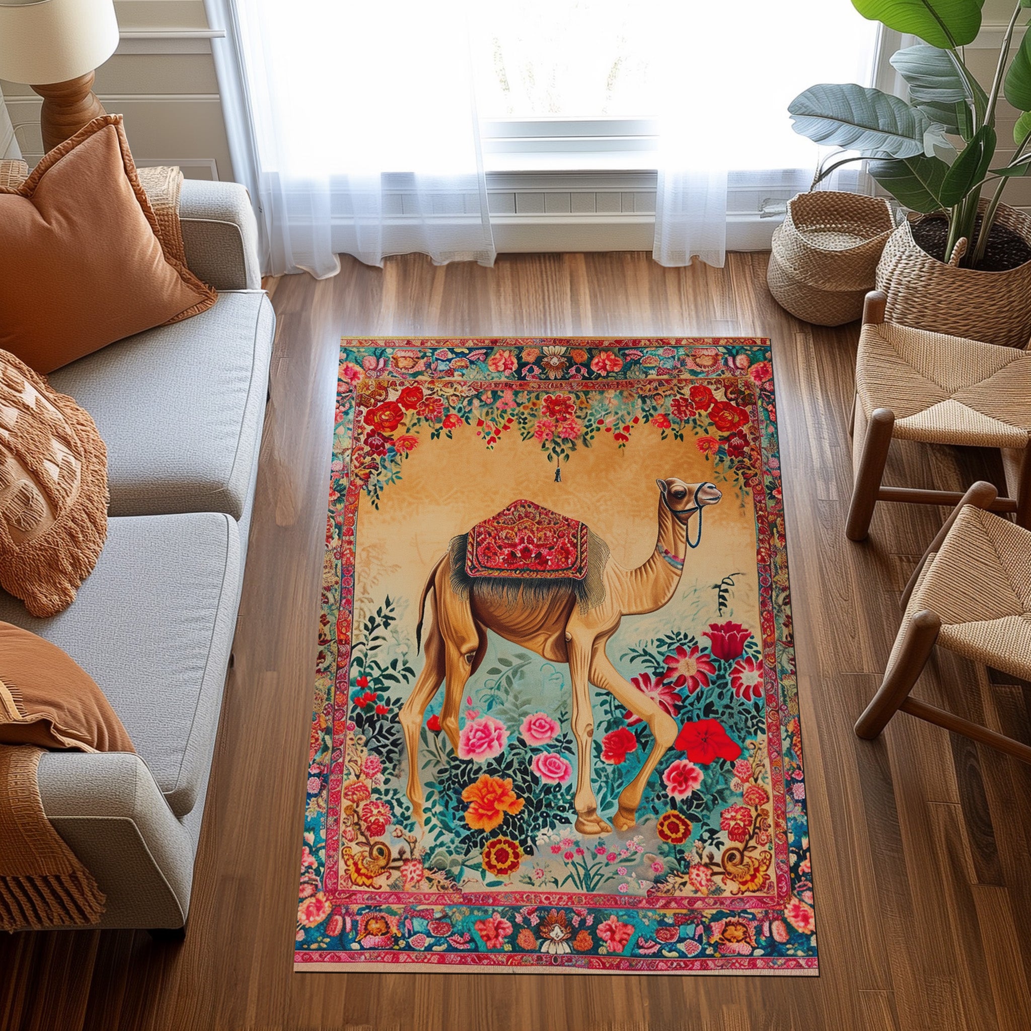 Persian Camel Non-Slip Rug