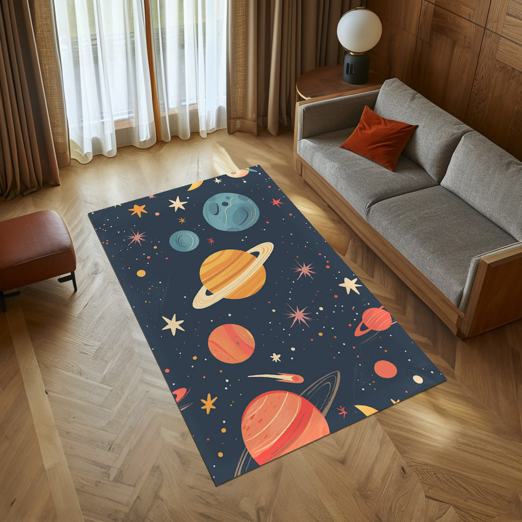 Galaxy Comets Stars And Moon Non-Slip Rug