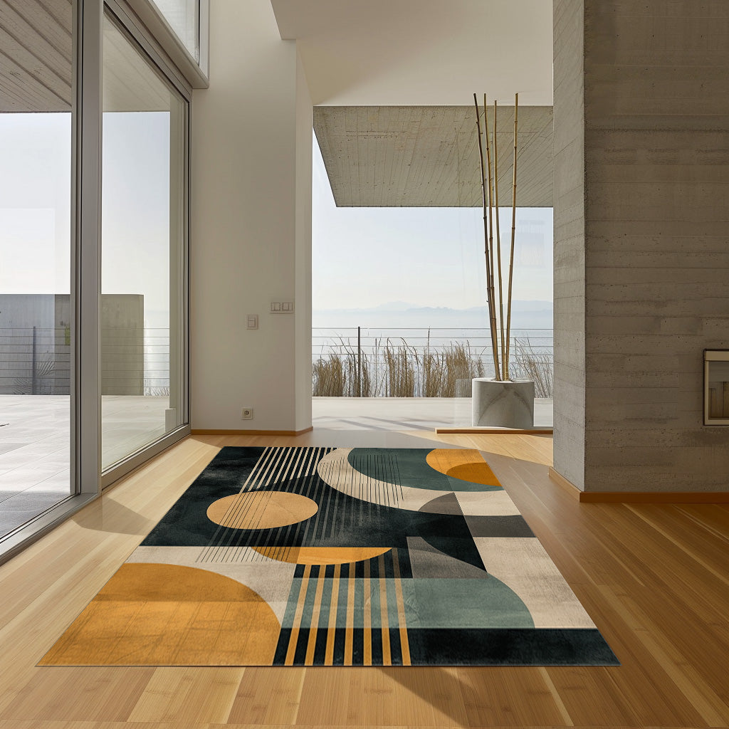 Geometric Design Non-Slip Rug