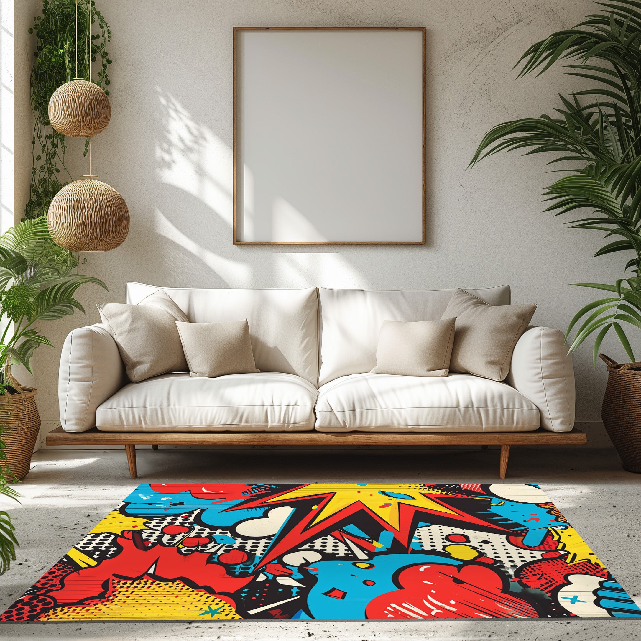 Retro Comic Book Pattern Non-Slip Rug