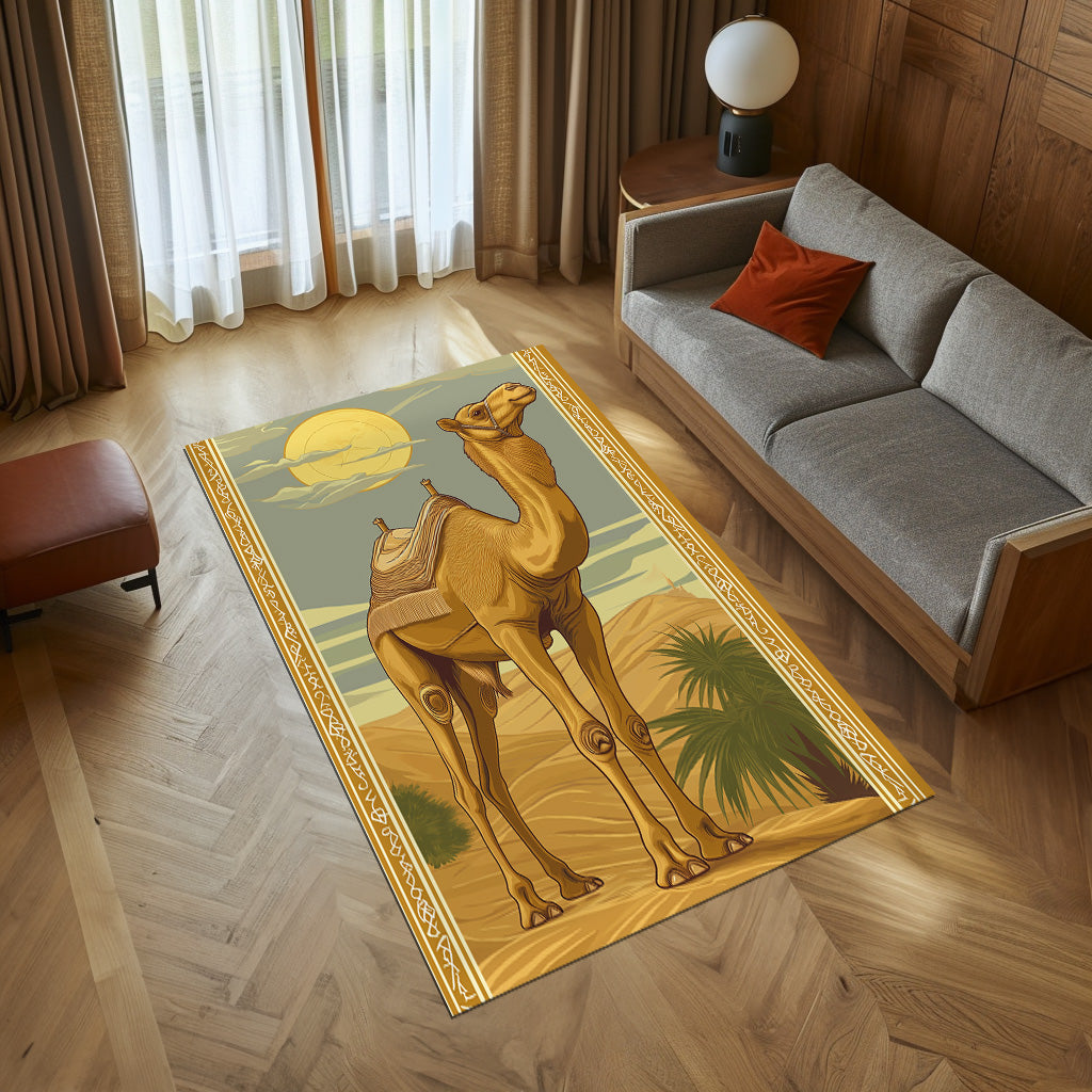 Camel In Desert Non-Slip Rug