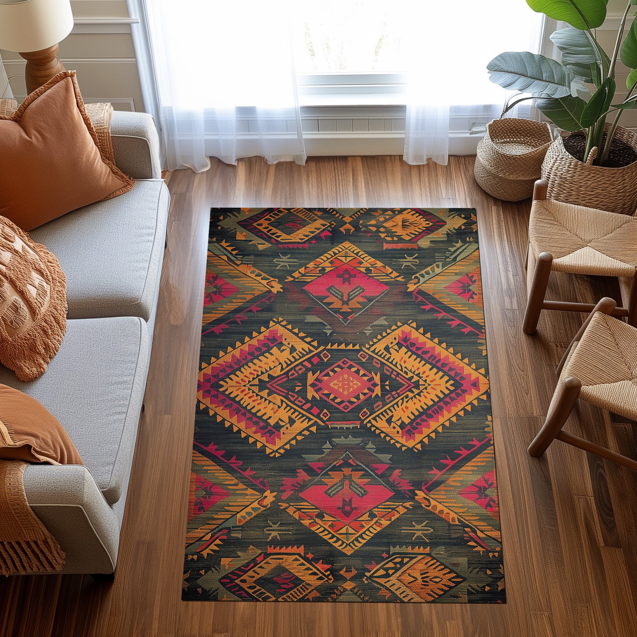 Vintage Ethnic Pattern Non-Slip Rug