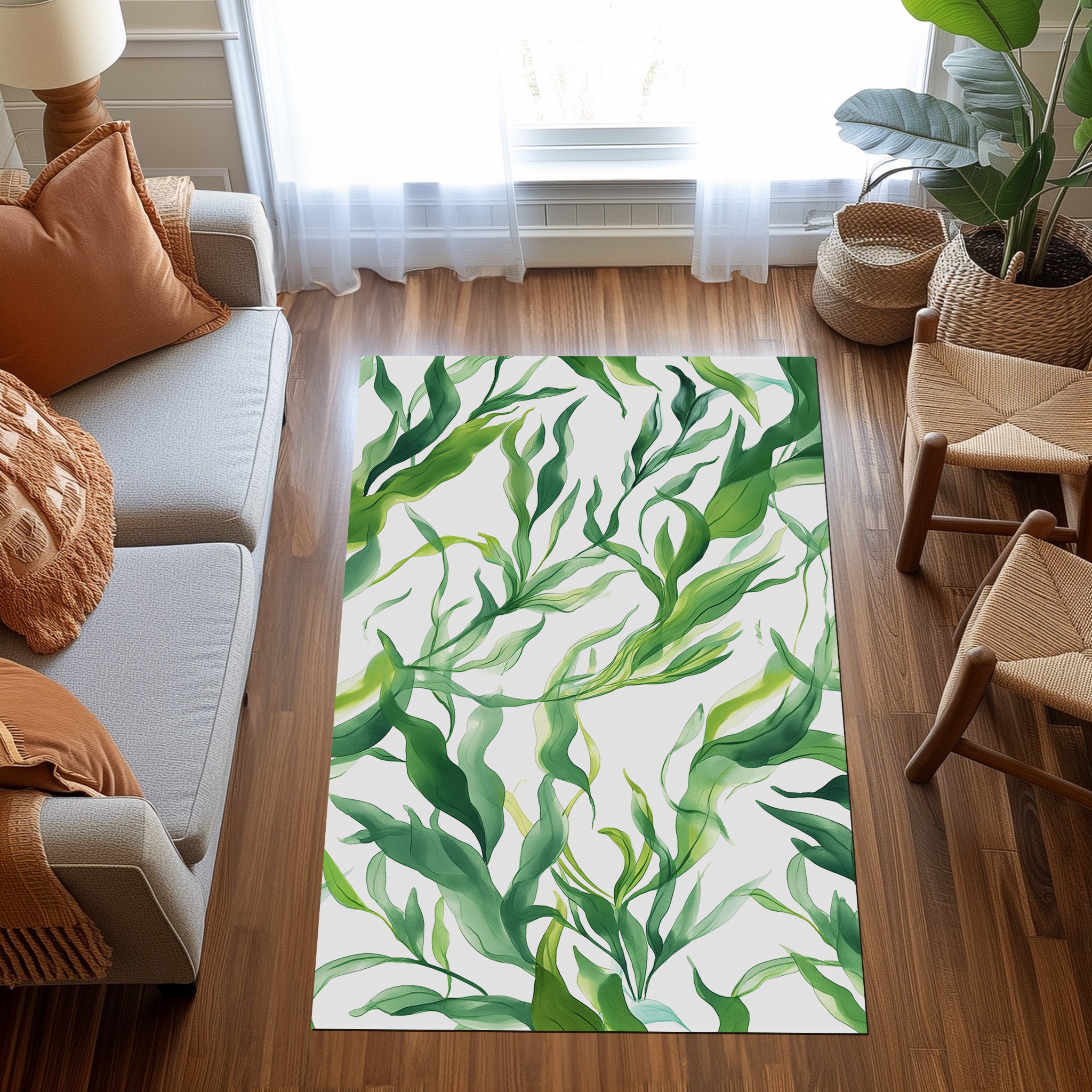 Seaweed Pattern Design Non-Slip Rug