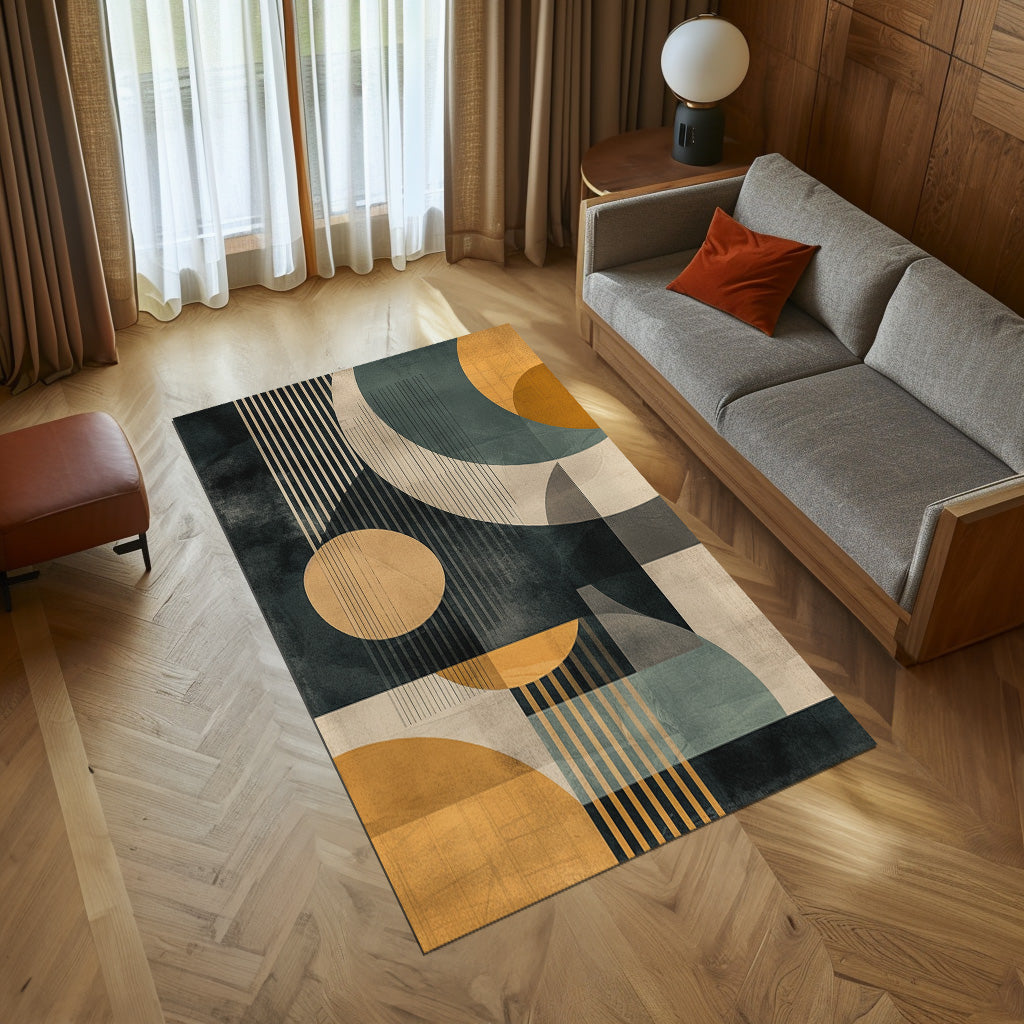 Geometric Design Non-Slip Rug