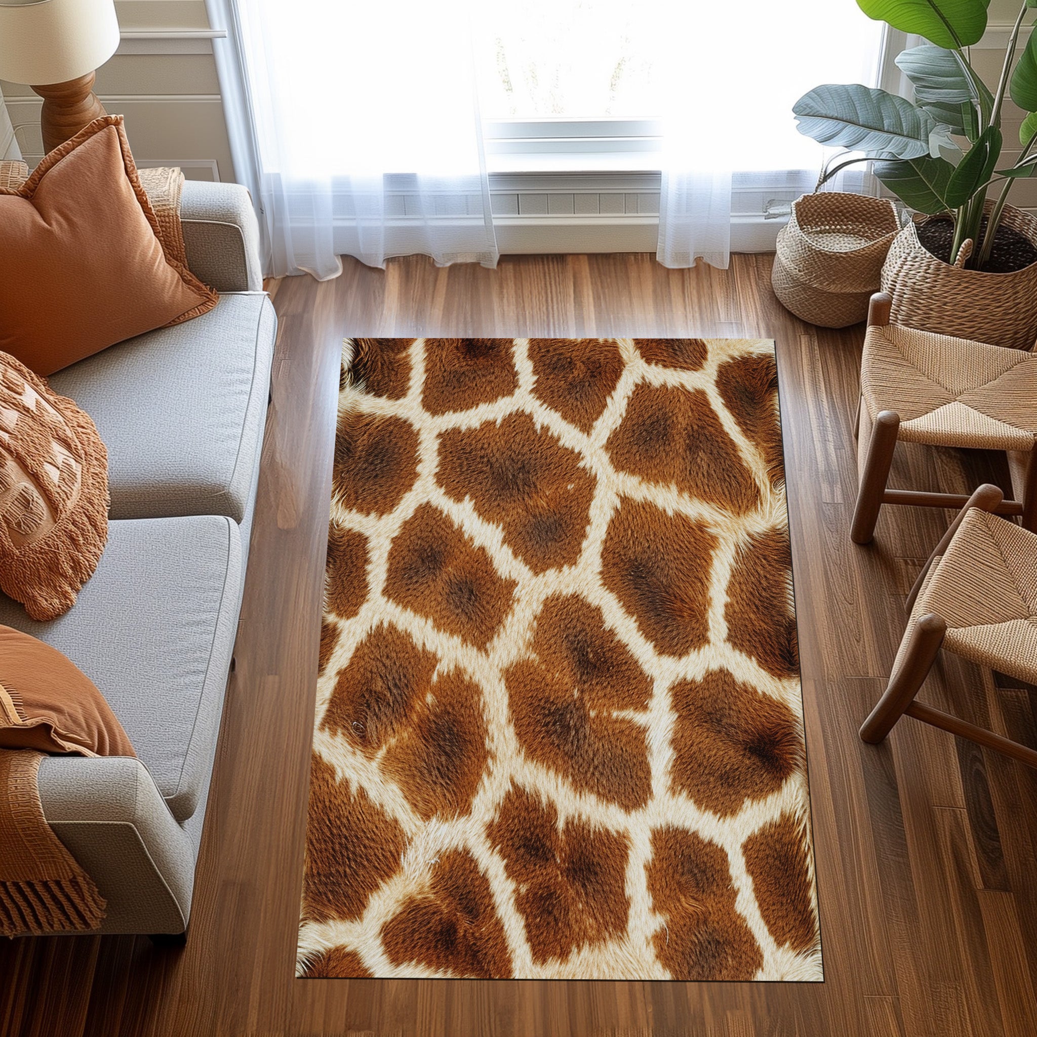 Giraffe Skin Pattern Non-Slip Rug