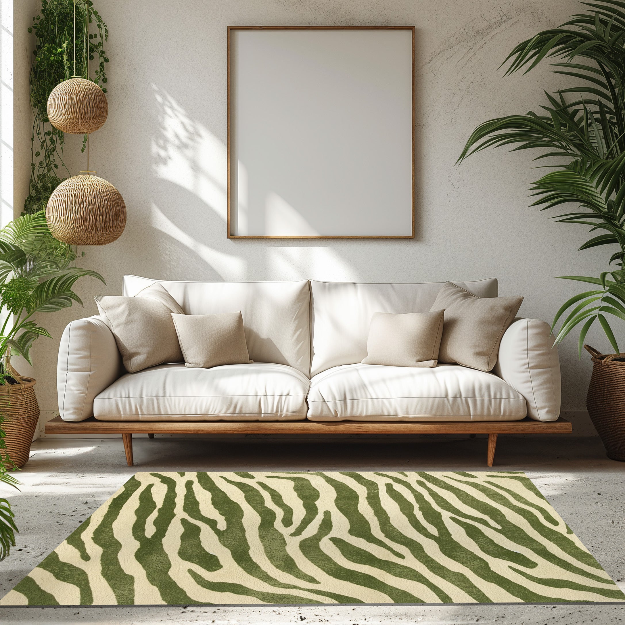 Zebra Design Non-Slip Rug