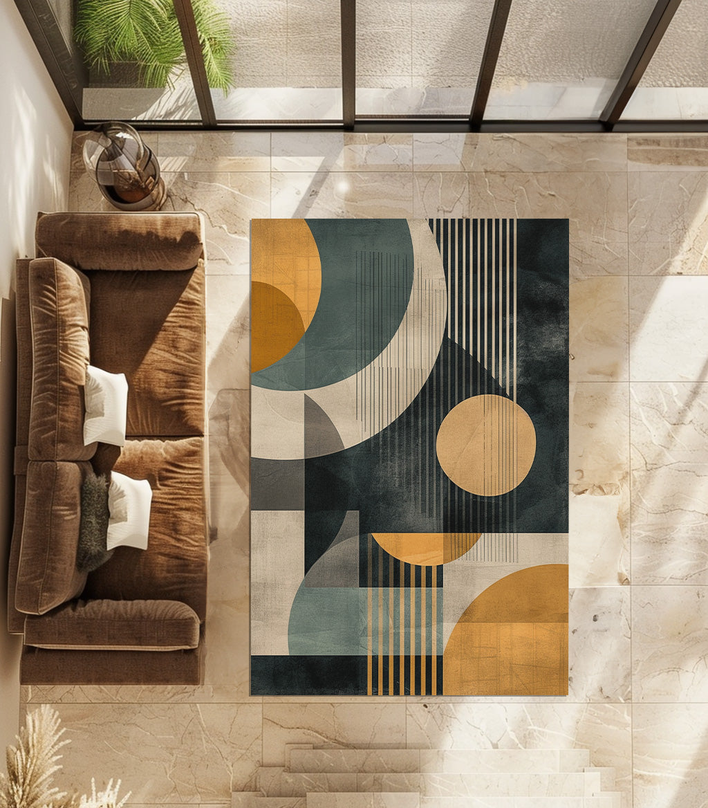 Geometric Design Non-Slip Rug