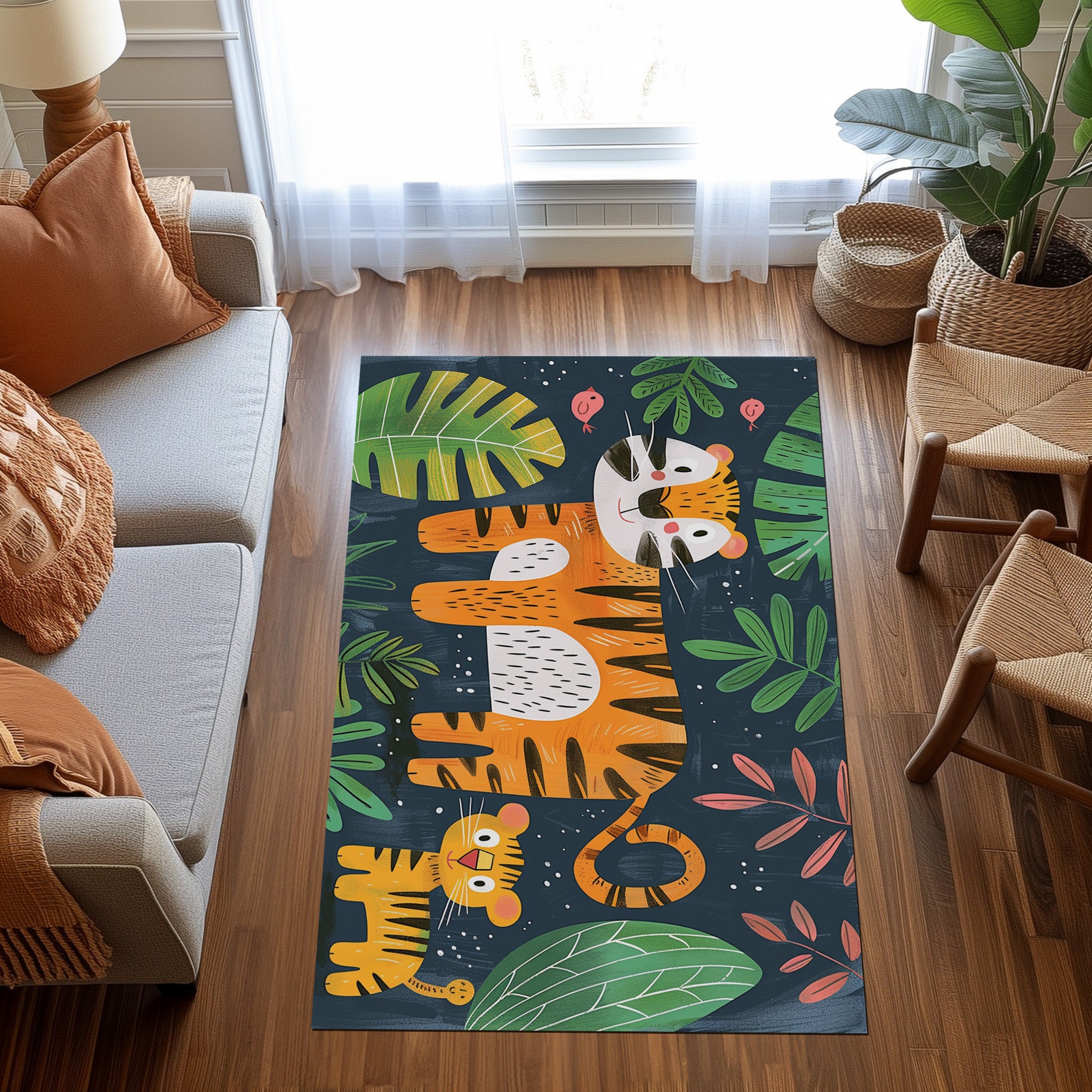 Tiger Family Non-Slip Rug