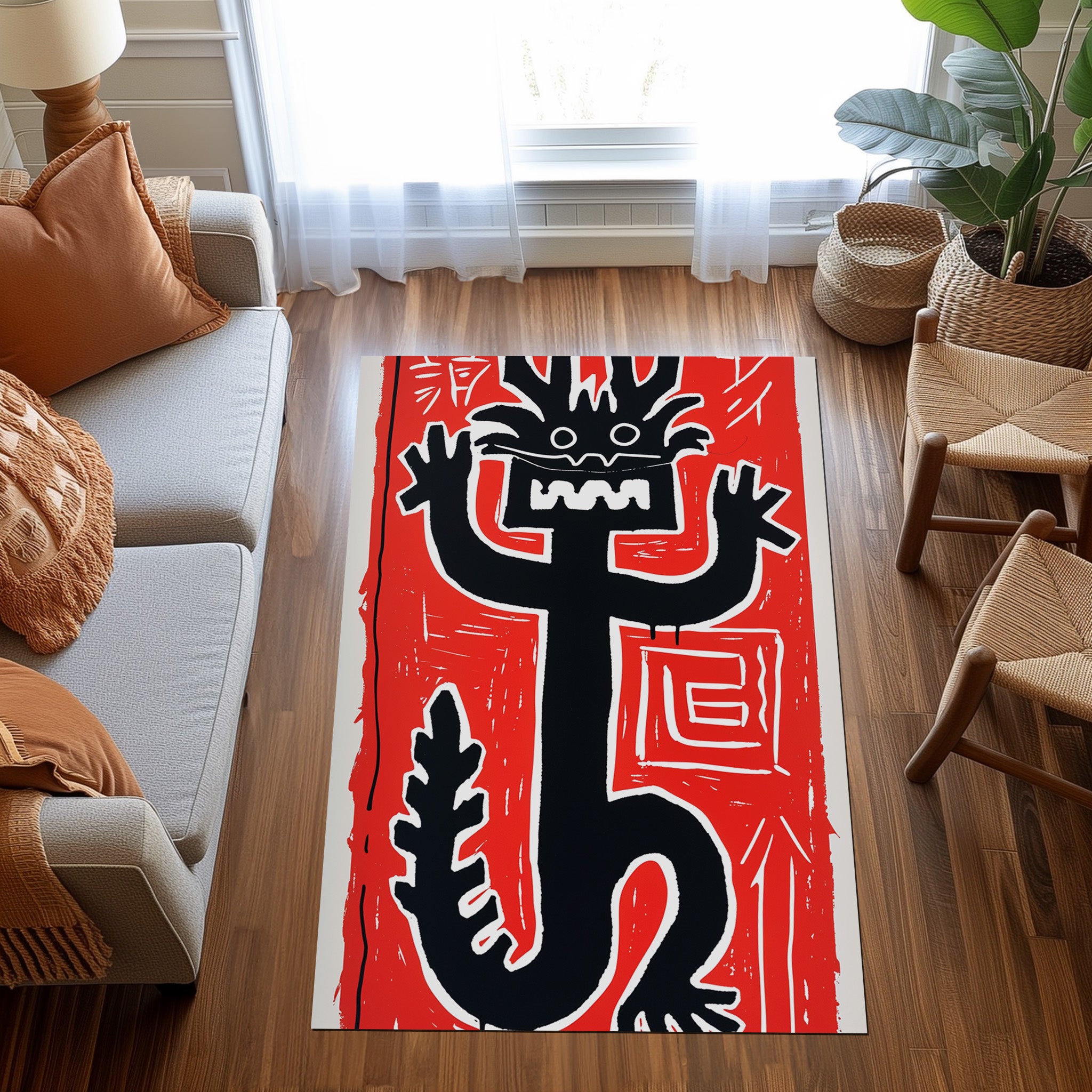 Traditional Chinese Dragon Non-Slip Rug