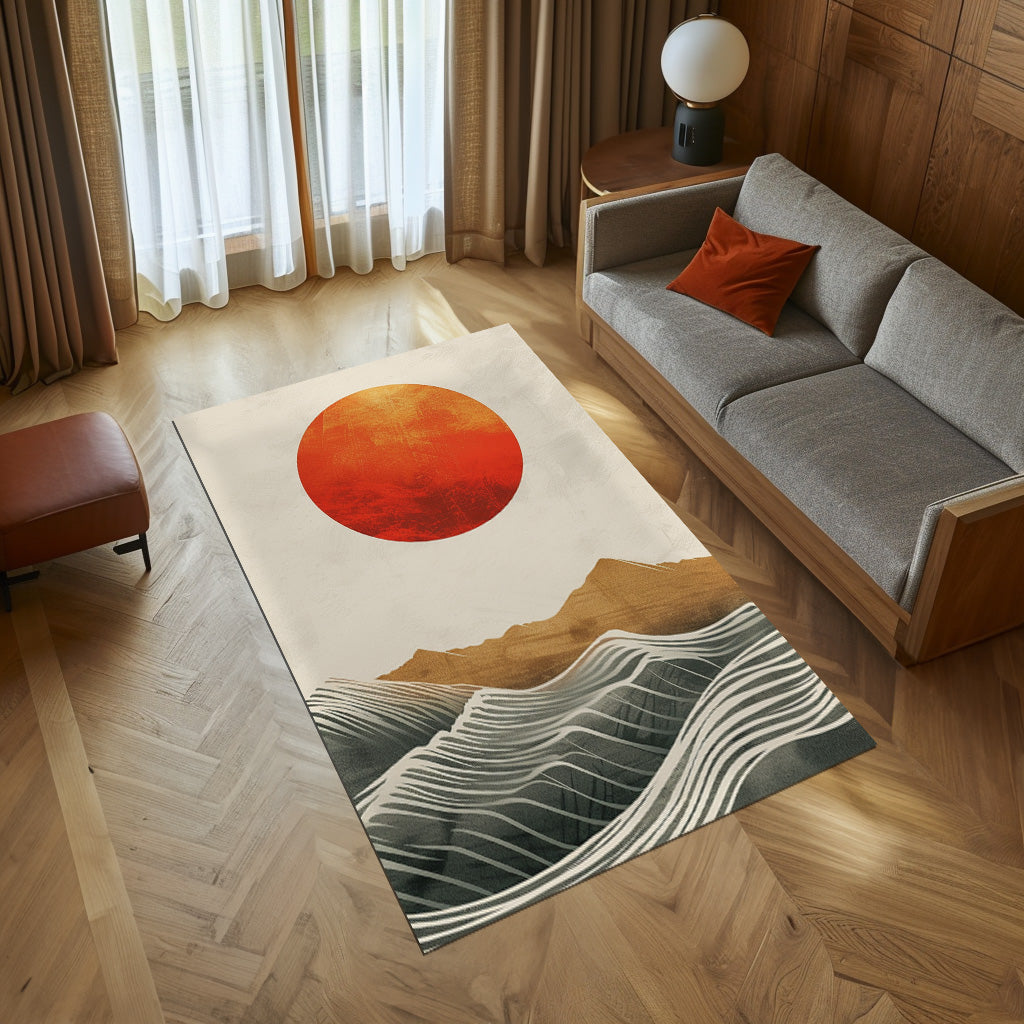 Lunar Eclipse In The Desert Non-Slip Rug