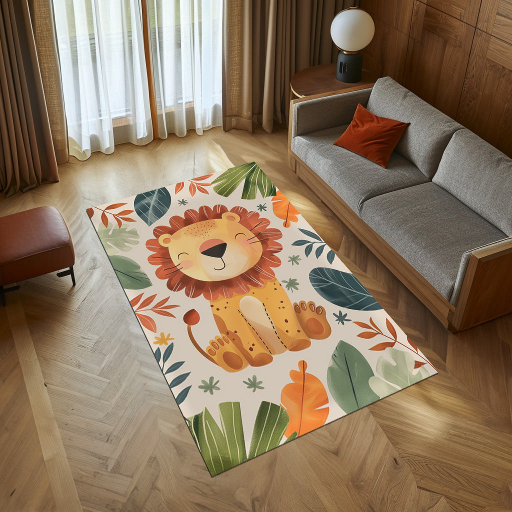 Lion And Leaf Non-Slip Rug