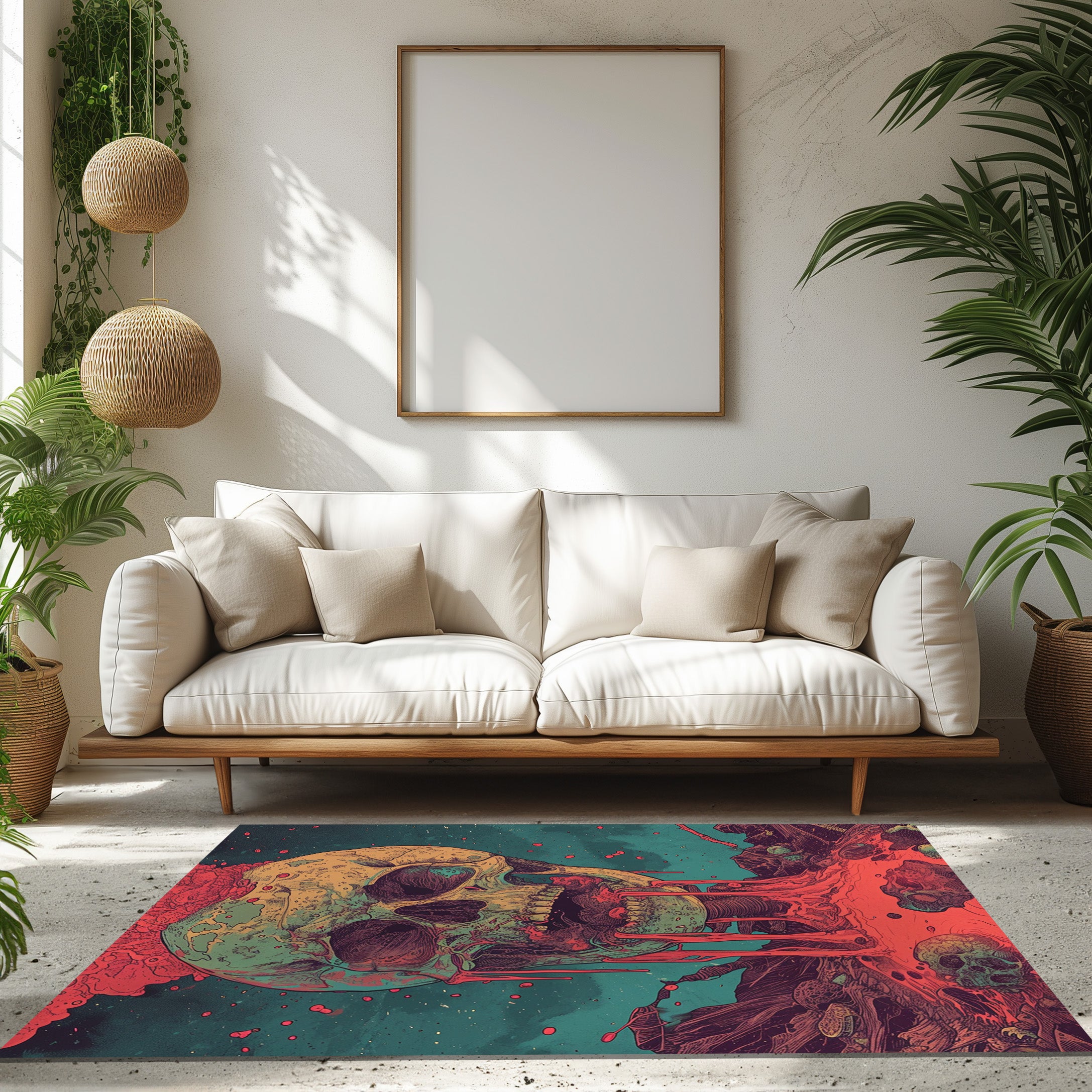 Colorful Skull Non-Slip Rug