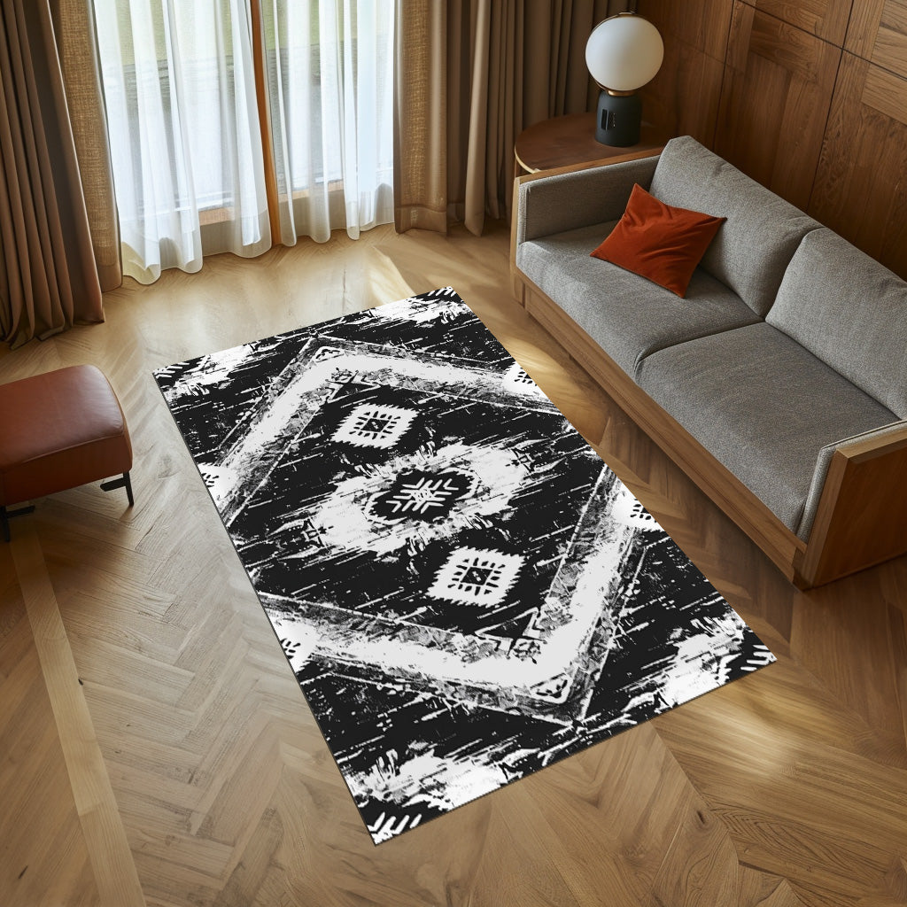 Vintage Black And White Design Non-Slip Rug